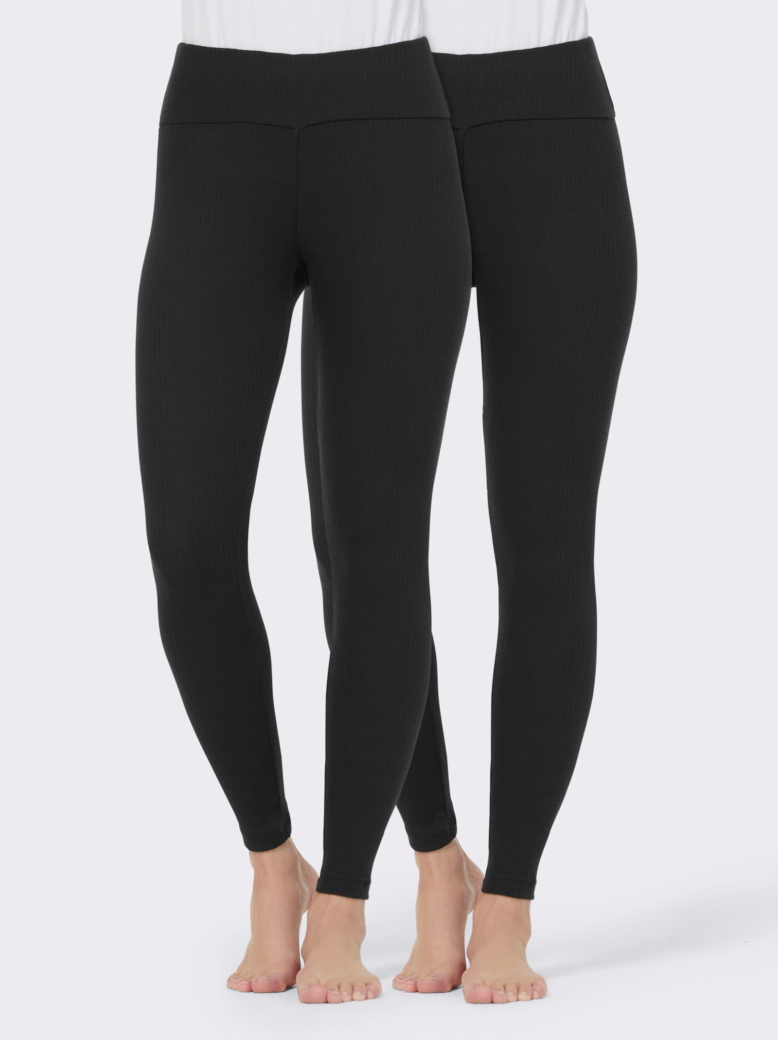 wäschepur Leggings hinten höher geschnitten - schwarz