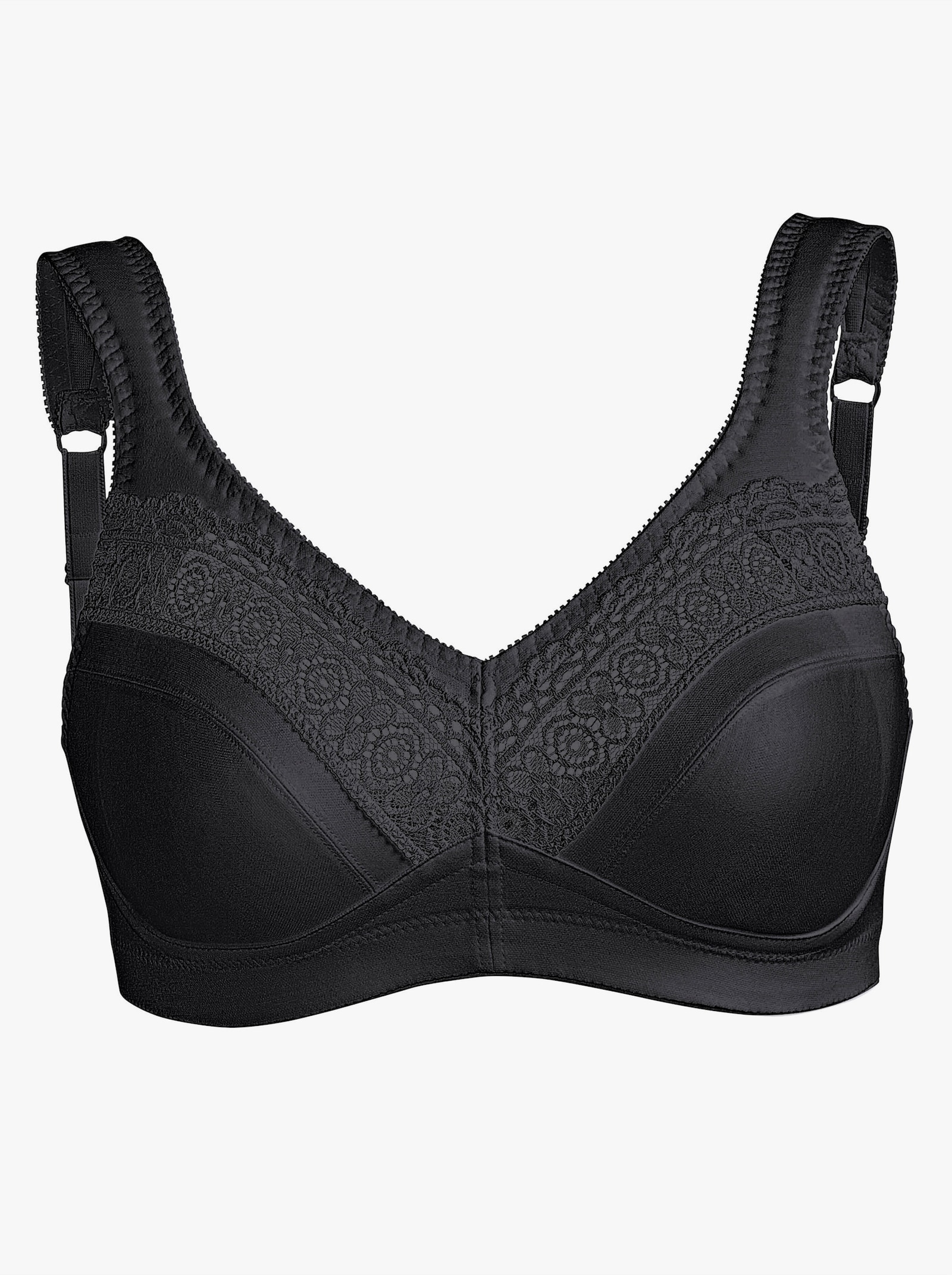 Swegmark Entlastungs-BH ohne Bügel mit seitlicher, wattierter Spitze - schwarz