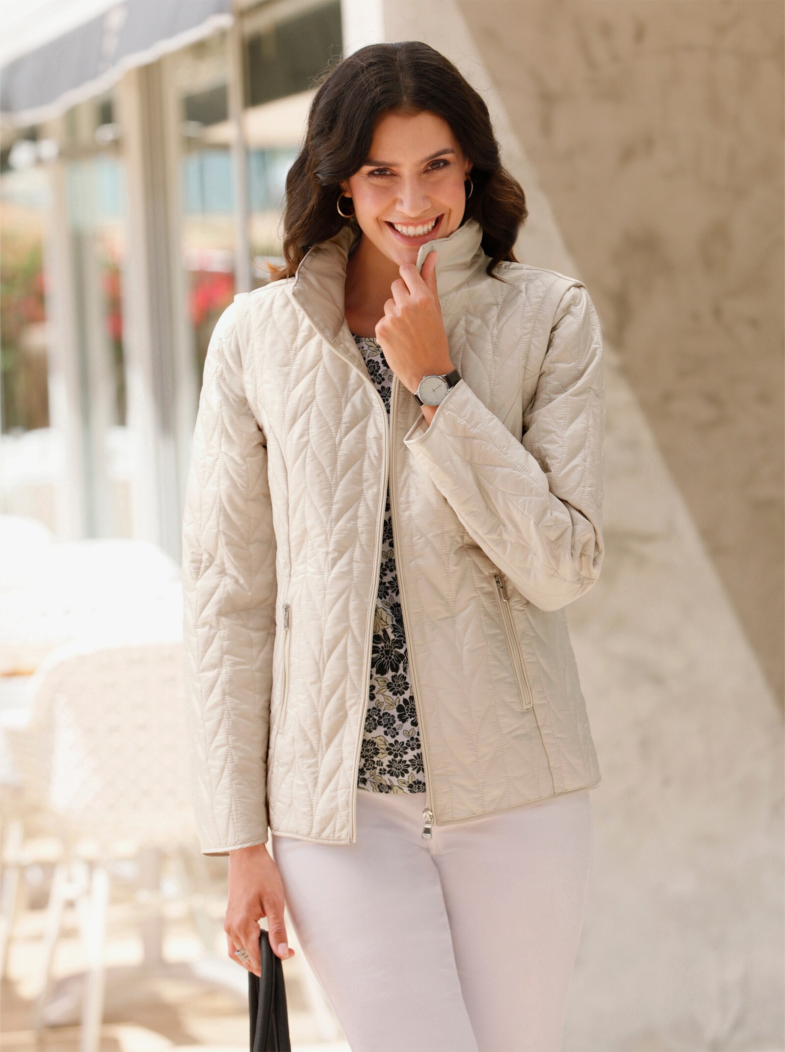 2-in-1-jack met afneembare mouwen - zand