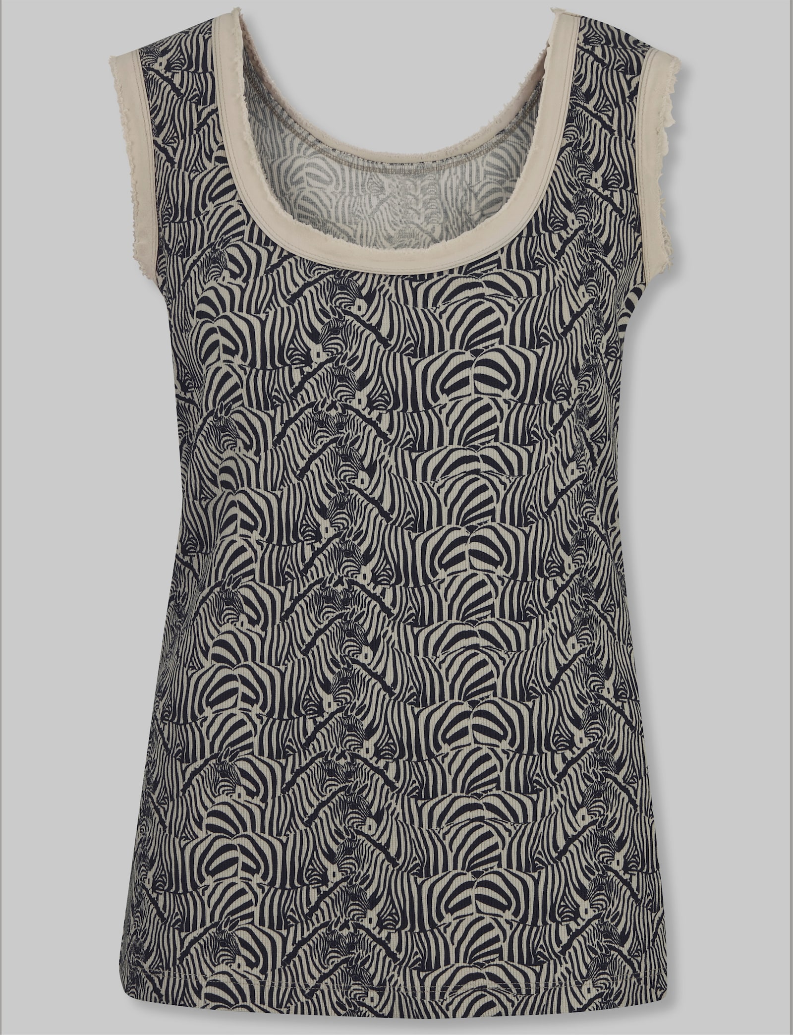 heine Tanktop mit Zebra-Print - sand-schwarz-bedruckt
