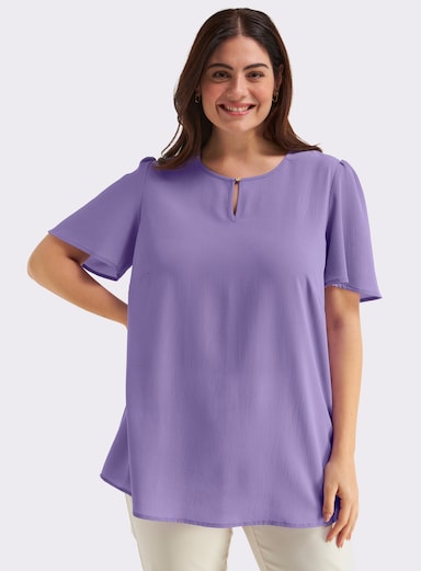 sheego Tunika mit Knopfverschluss - lavendel