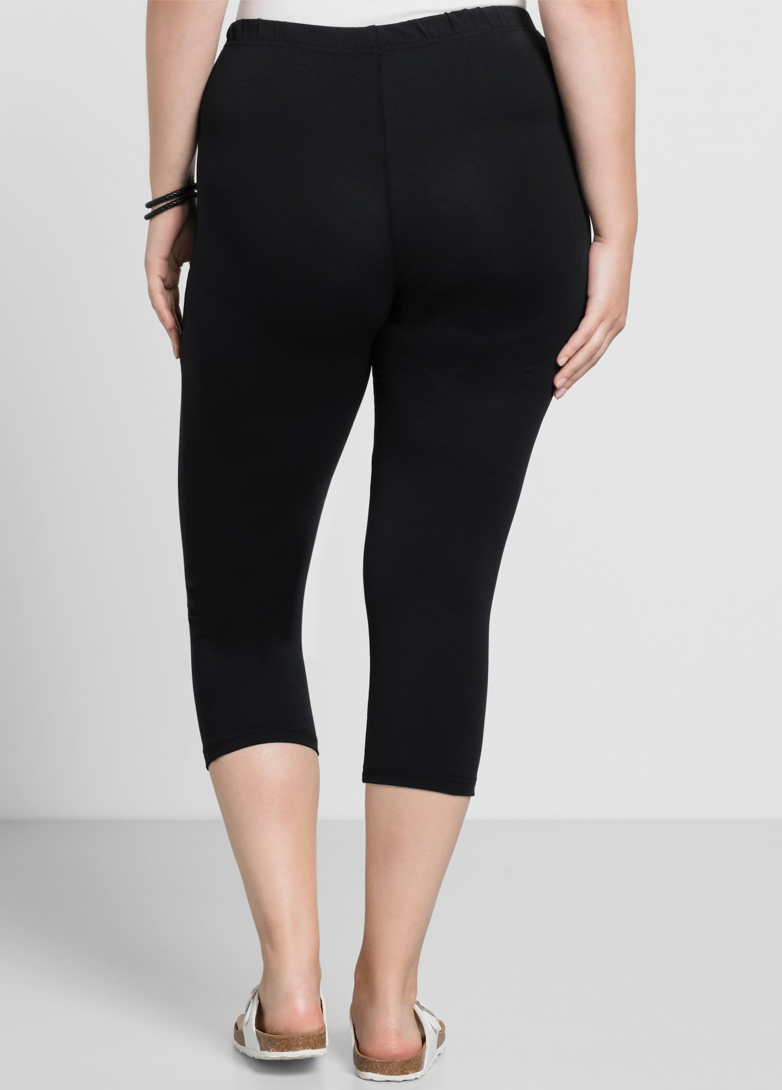 sheego Caprileggings mit Gummizugbund - schwarz