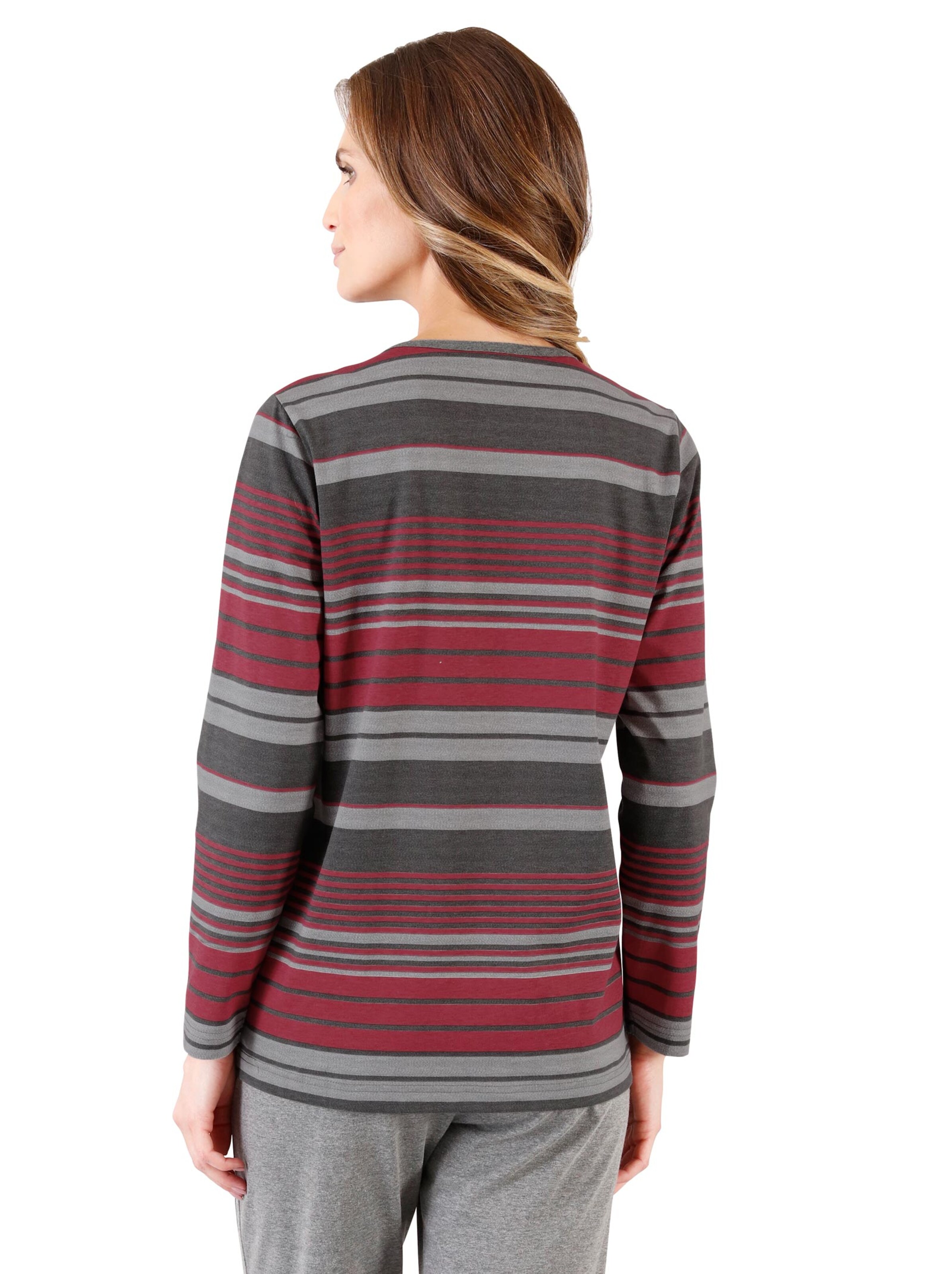 Schlafanzug - anthrazit-rot