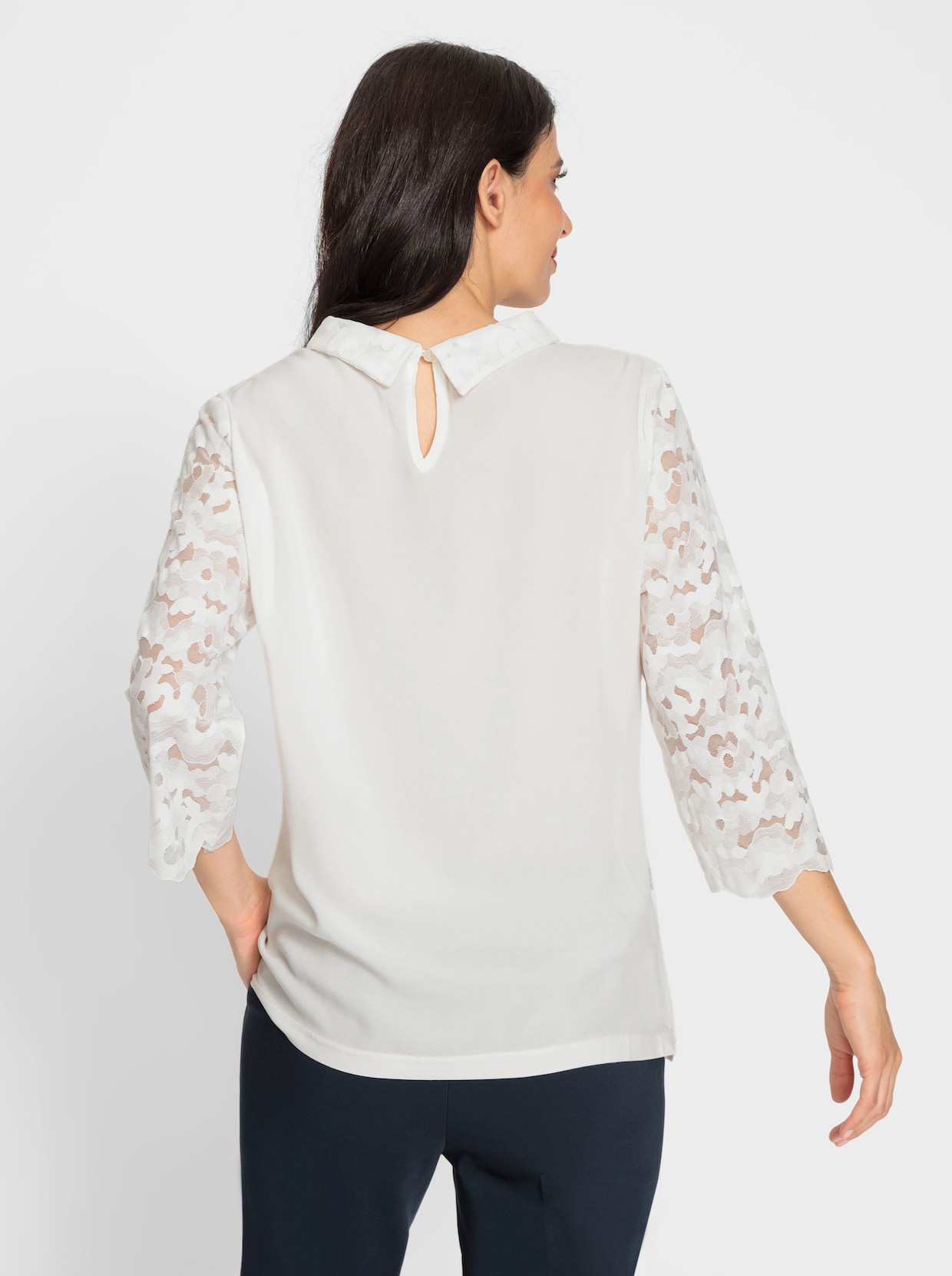 heine Kanten blouse - ecru gedessineerd