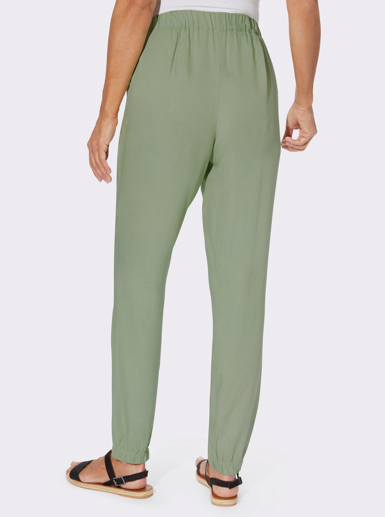 Haremshose mit Bündchen am Saum - eucalyptus