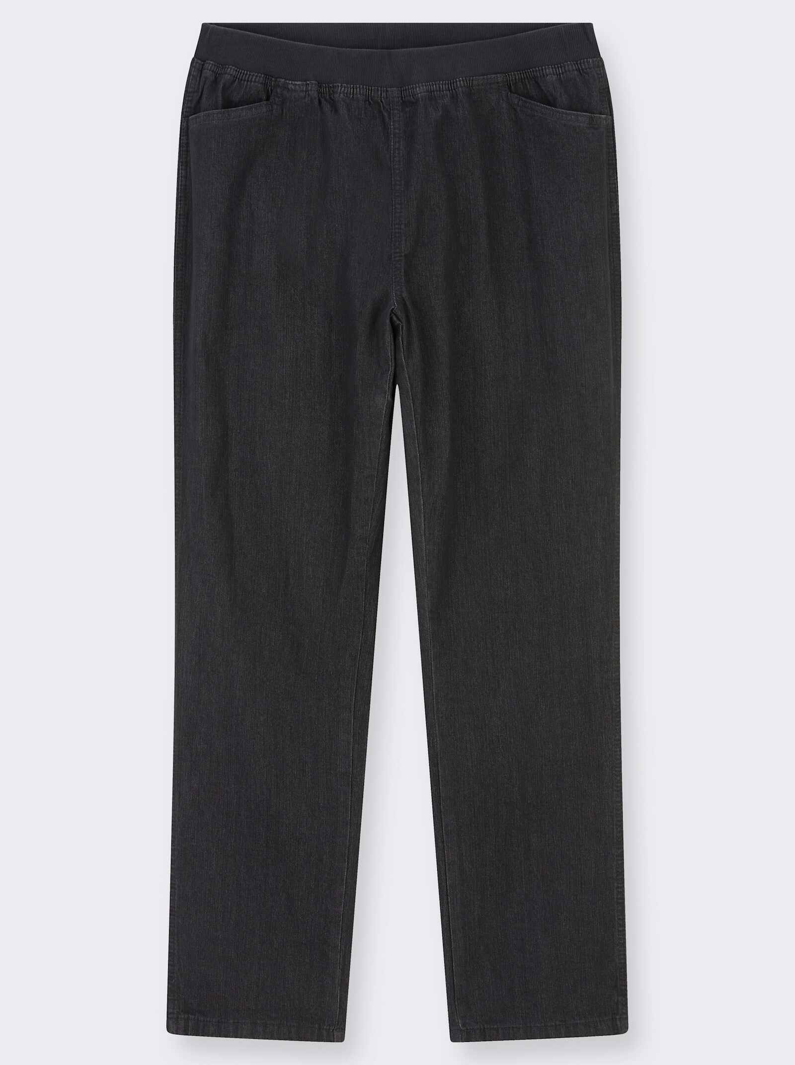 Stretch-Jeans mit Rundum-Dehnbund - black-denim