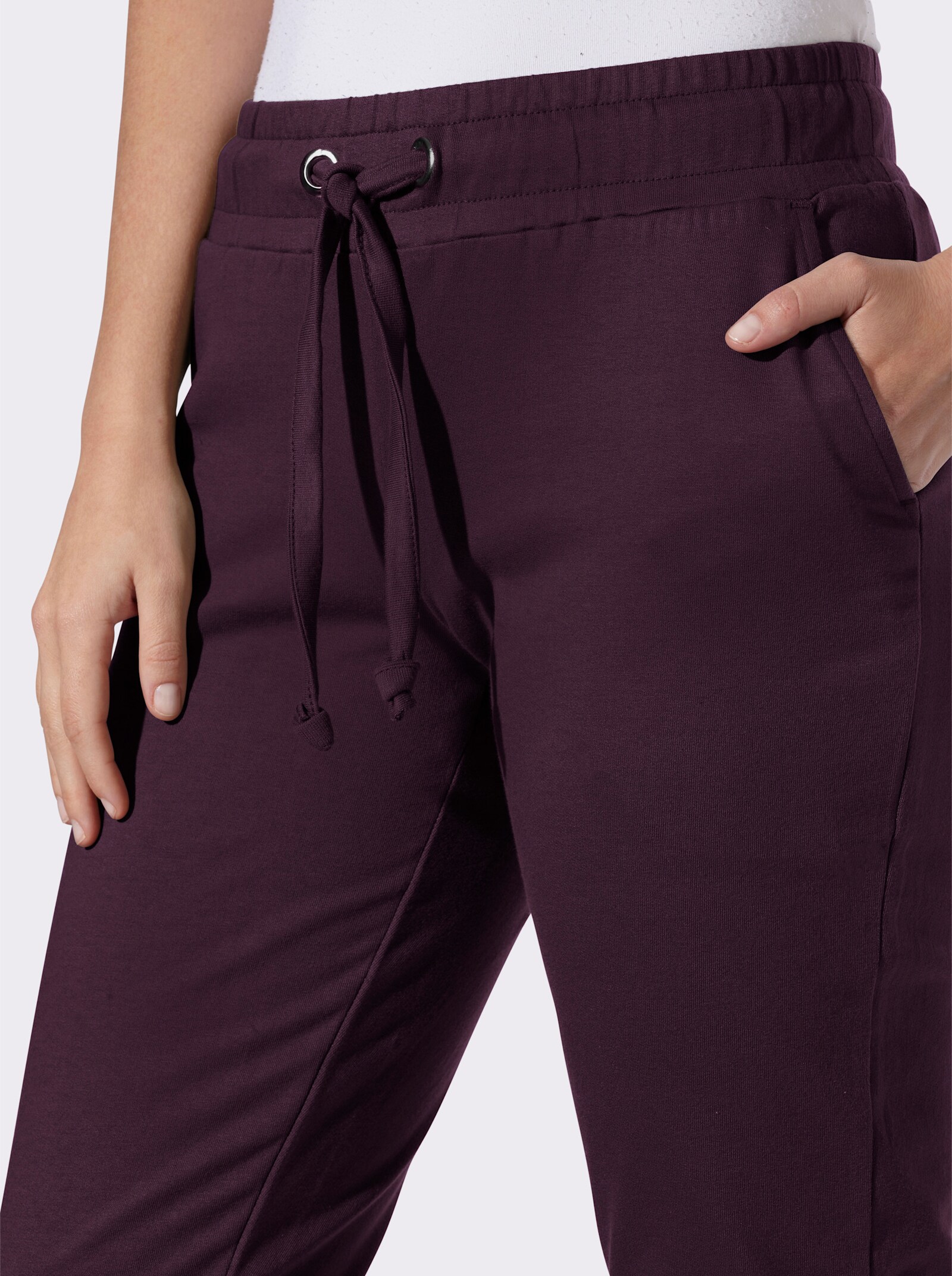 Sweathose mit Rundum-Dehnund - aubergine