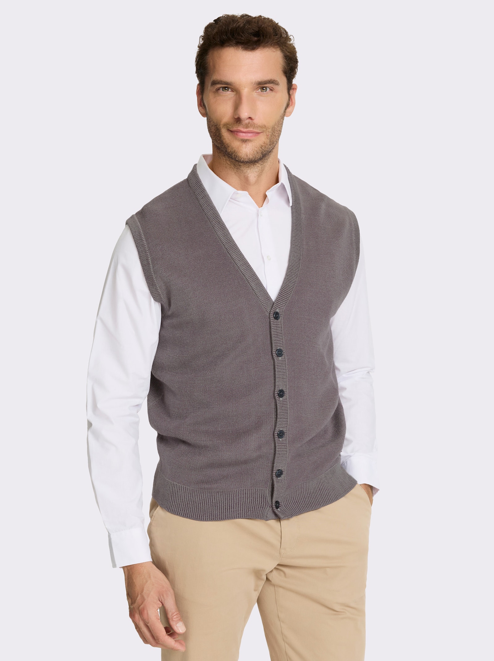 Marco Donati Strickweste in Two-tone-Optik - burgund-meliert