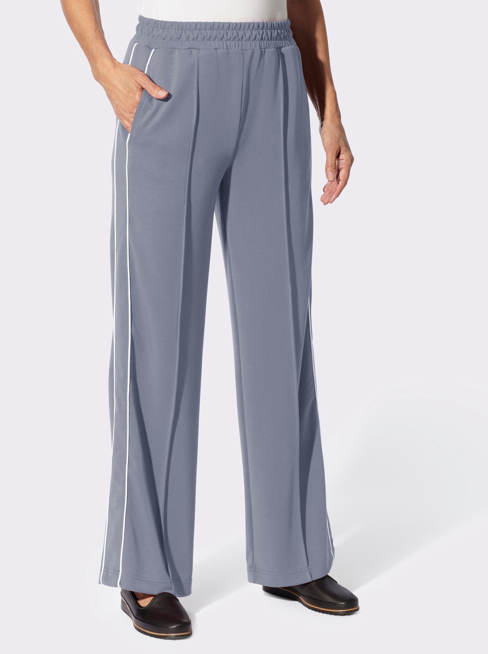 Sweathose in weiter Form - taubenblau