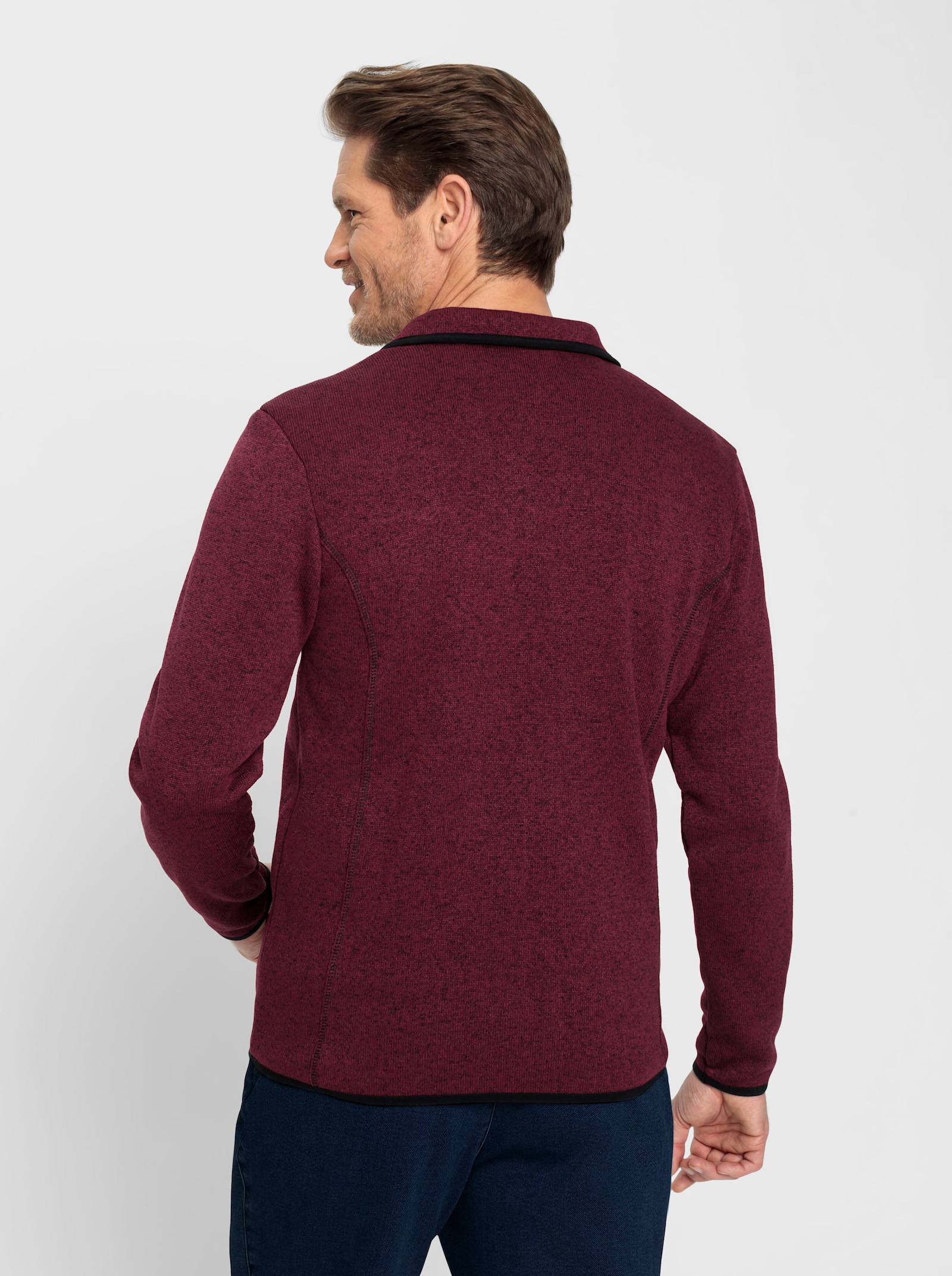 Catamaran Flaušová bunda - bordová melírovaná