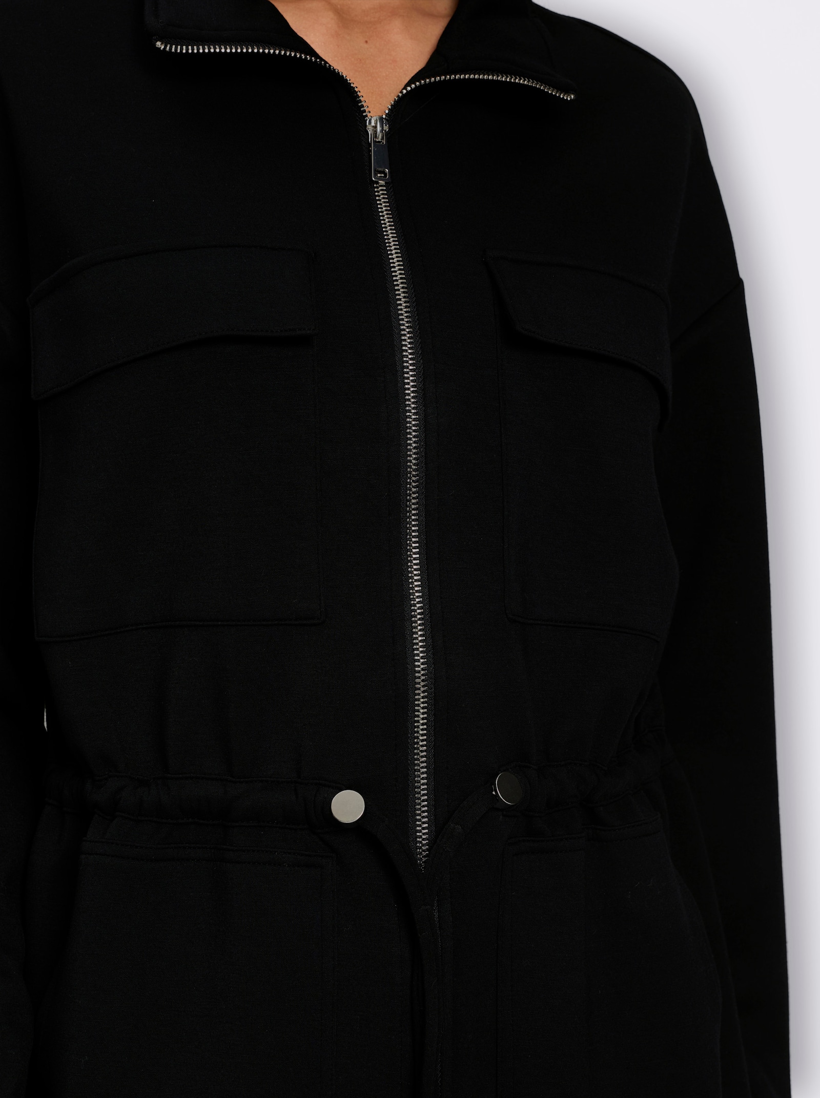 heine Jacke mit Tunnelzug in der Taille - schwarz