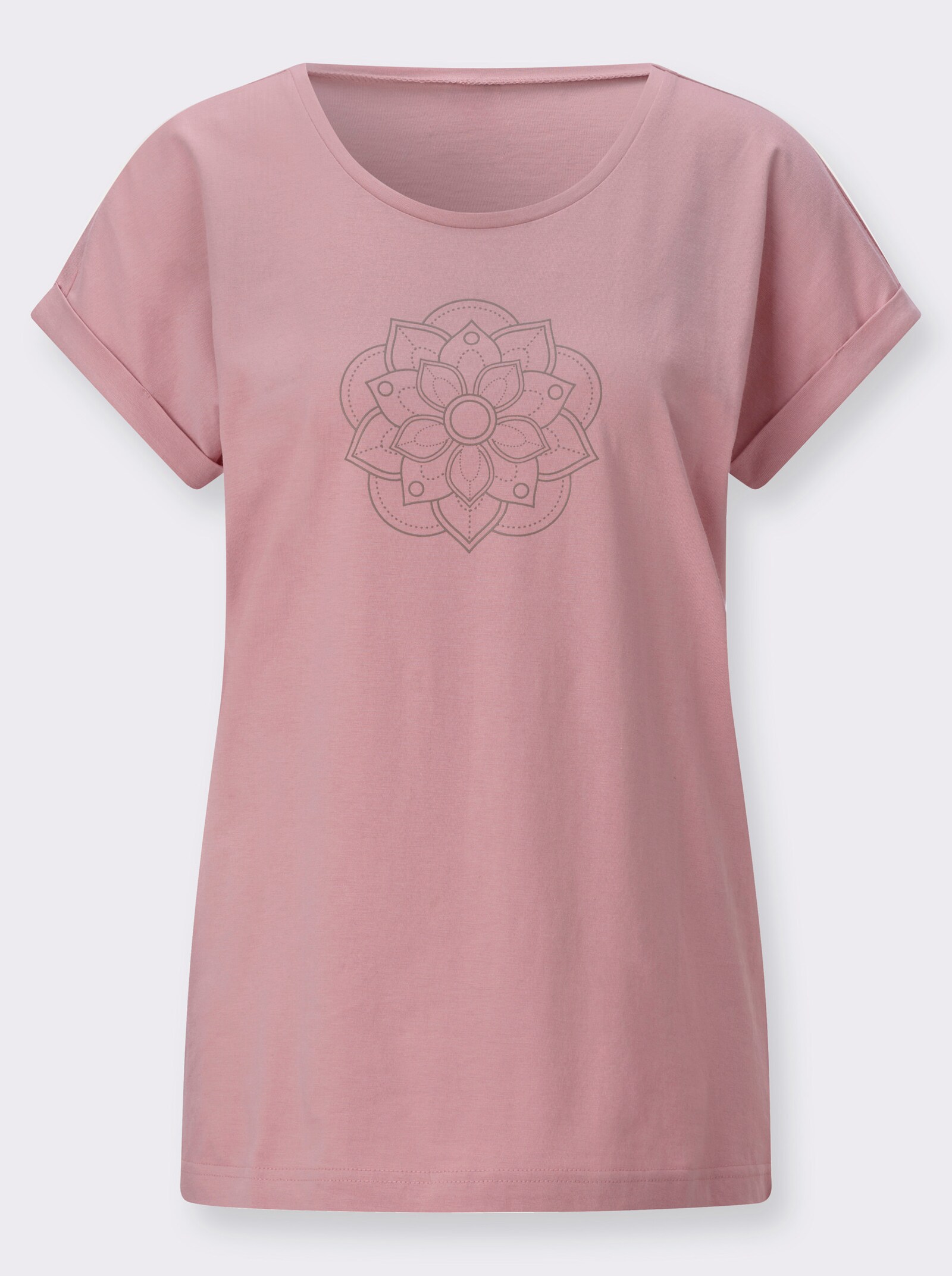 Freizeitshirt mit fixiertem Ärmelaufschlag - hortensie