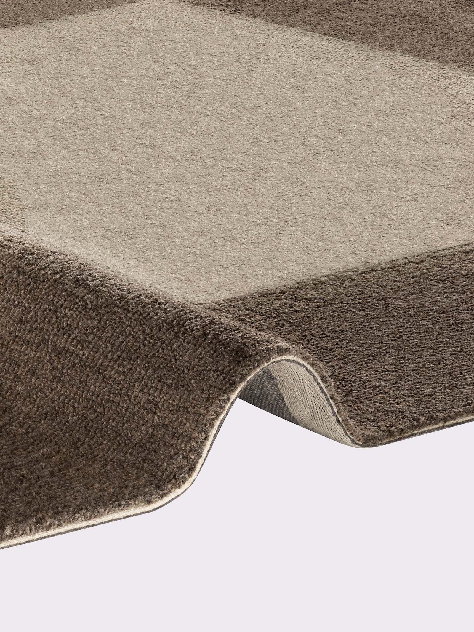Teppich aus Schurwolle, handgewebt - sand-taupe