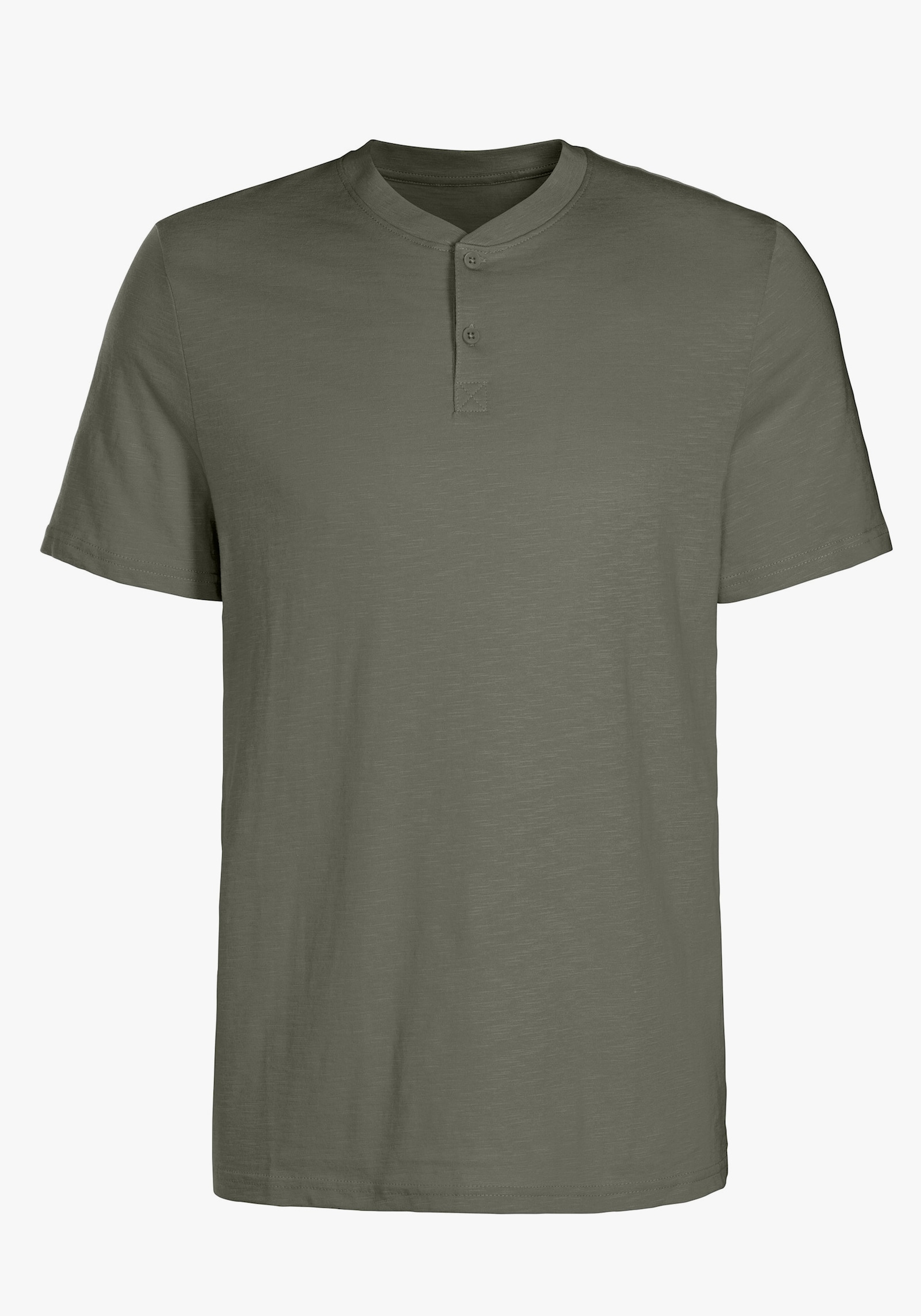 H.I.S Henleyshirt - khaki / blau