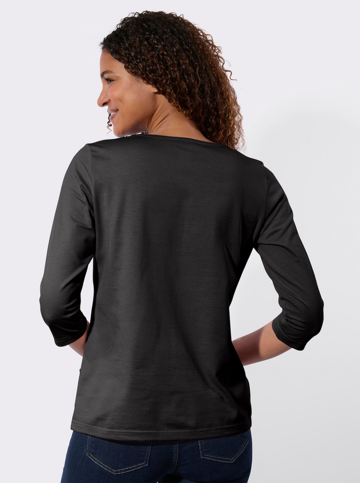 3/4-Arm-Shirt - schwarz + schwarz