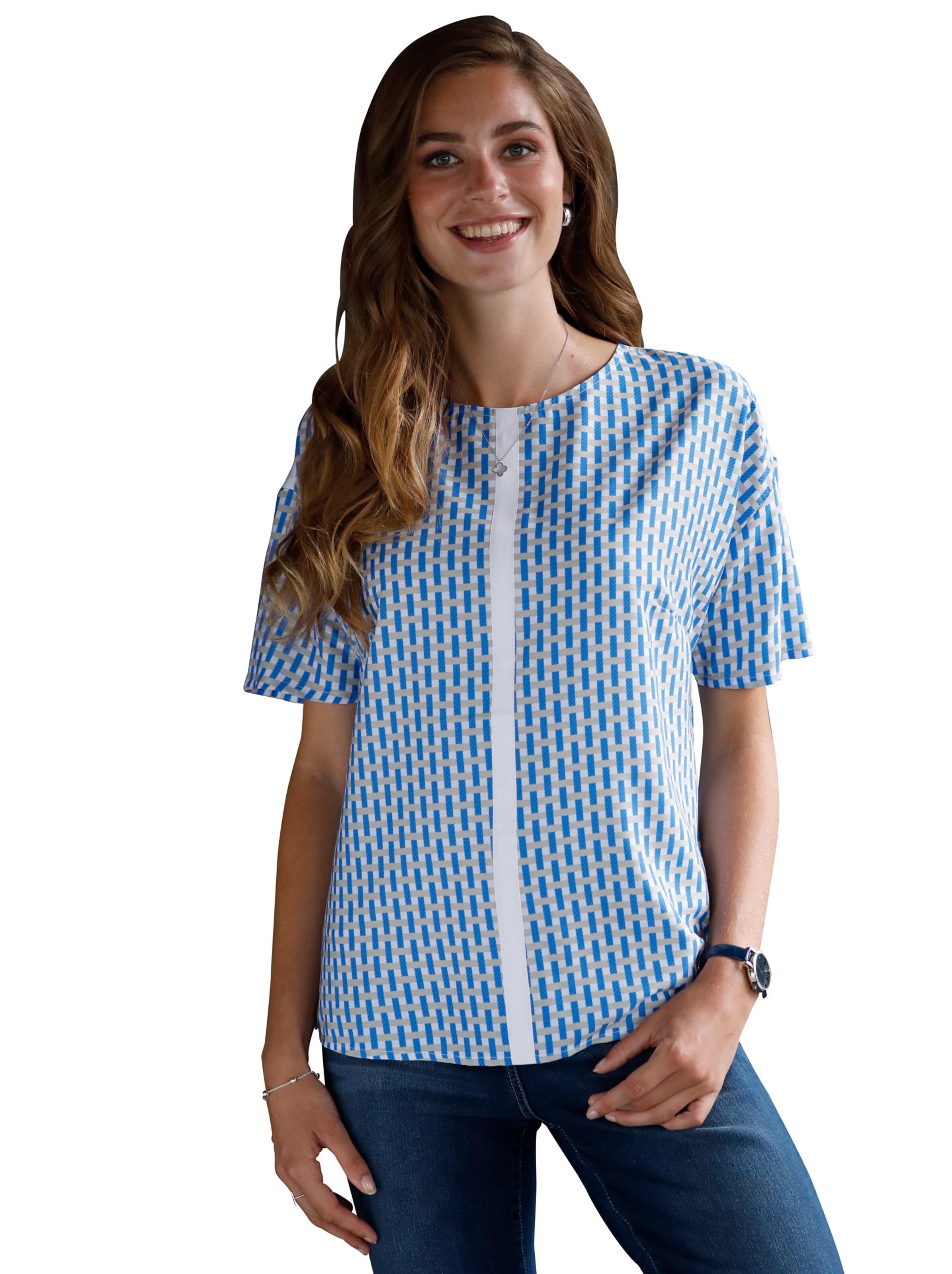 Bluse - beige-bedruckt