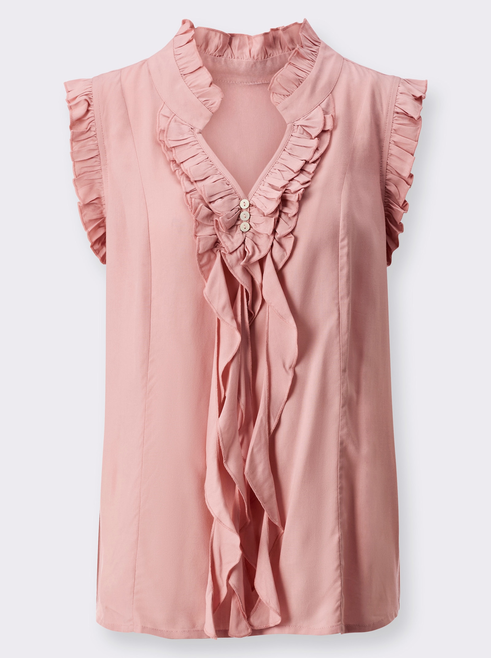 Blusentop mit Rüschen - hortensie