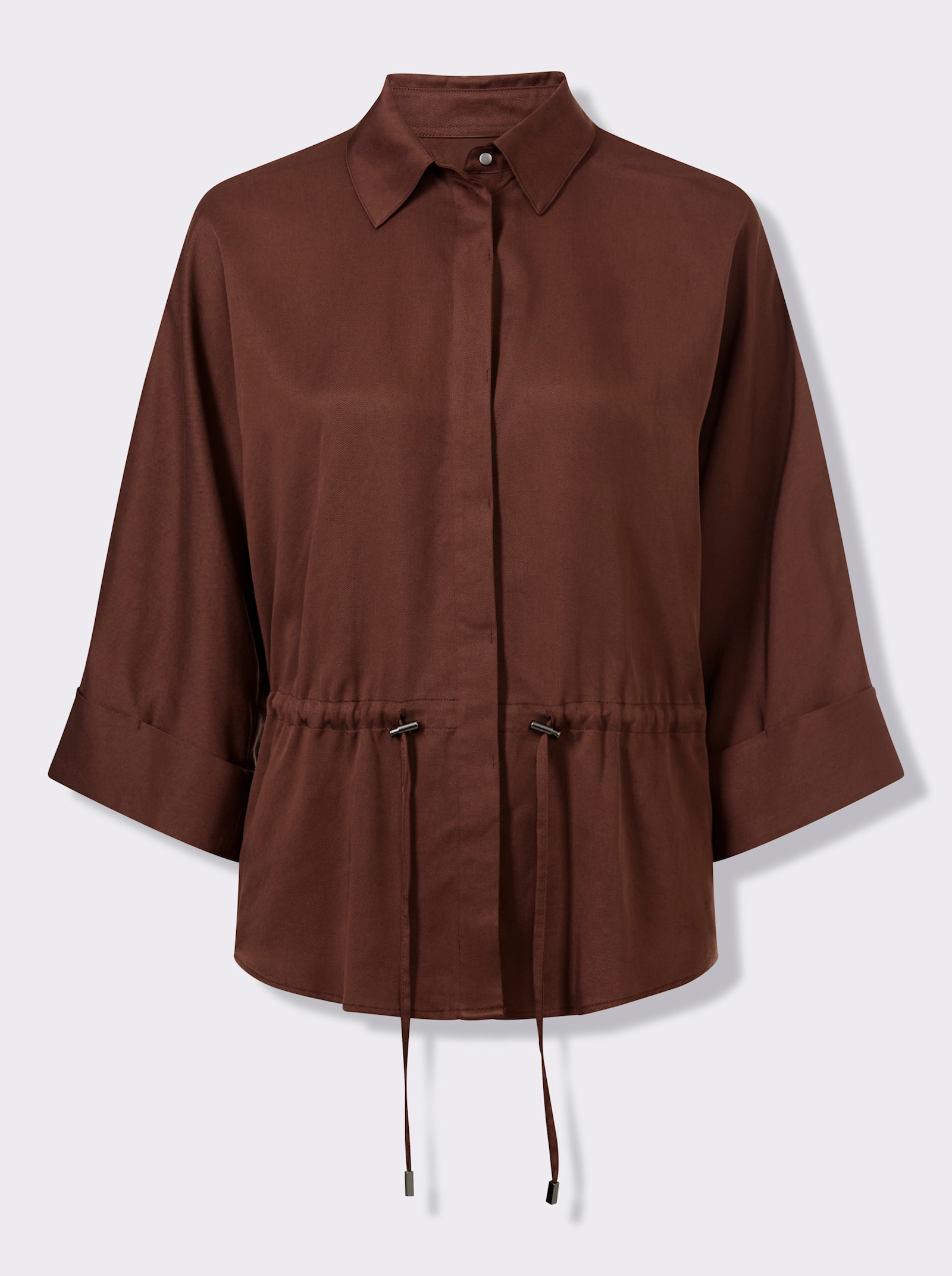 heine Hemdbluse Mit Gummizug in der Taille - schoko