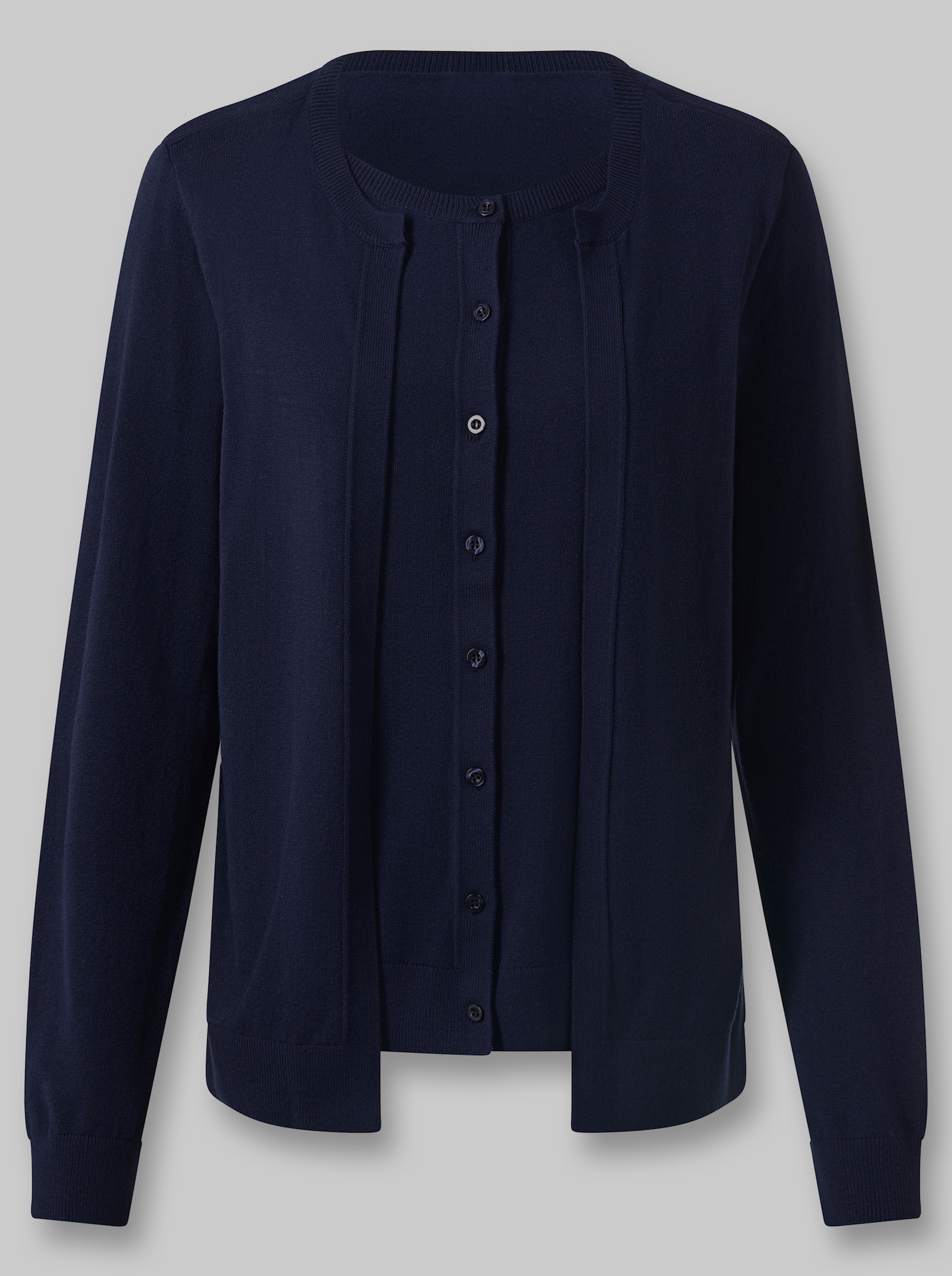 heine Strickjacke in 2-in-1-Optik - marine