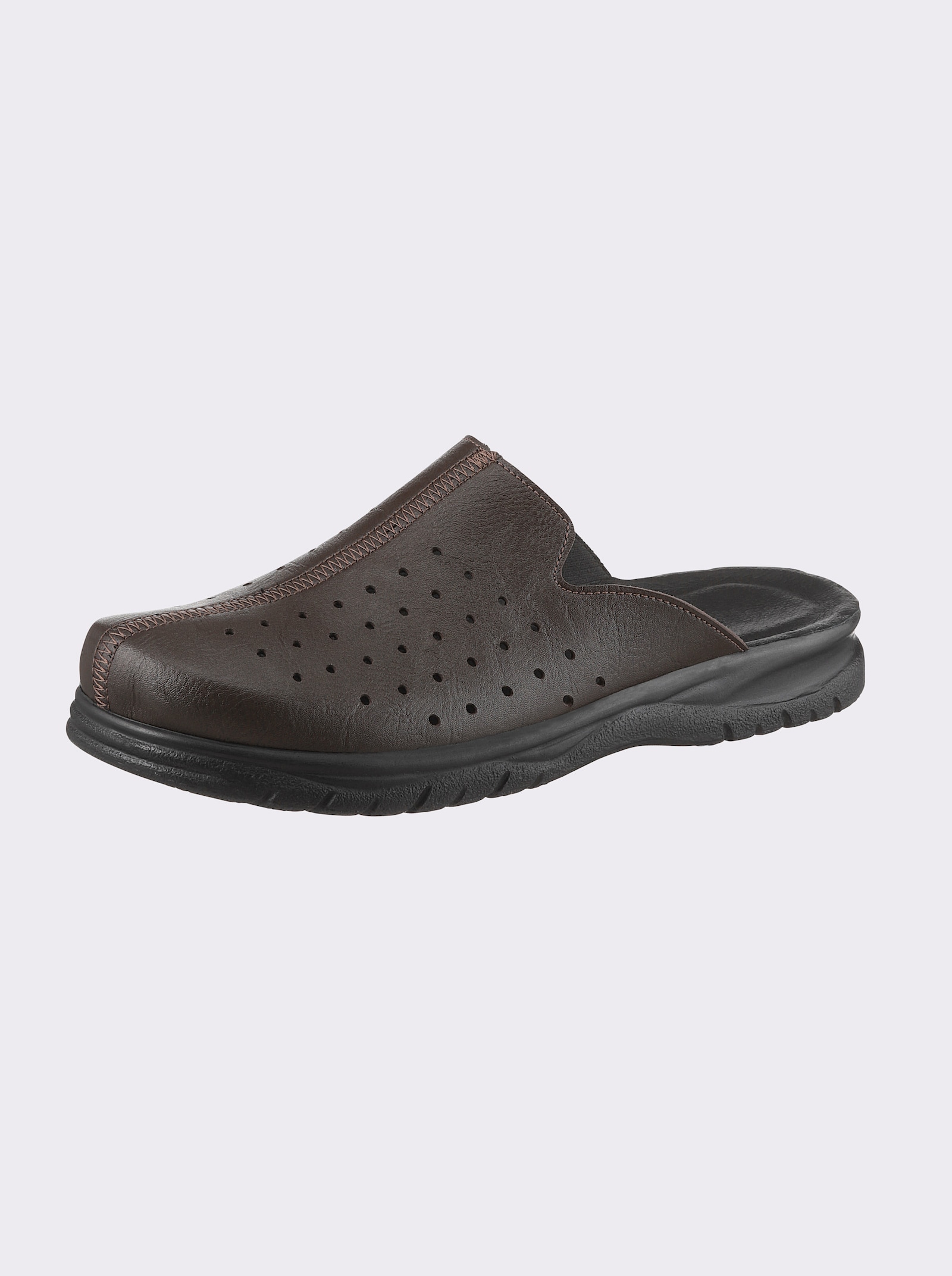 Pantoffel met perforatie - chocolade