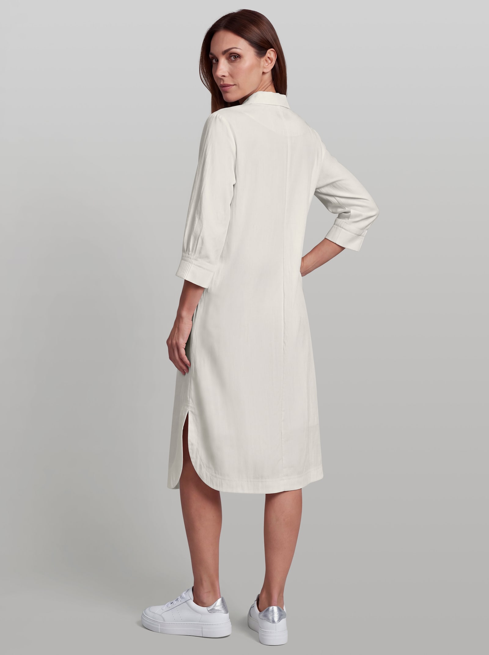 heine Polokleid mit Plissee-Ärmel - ecru
