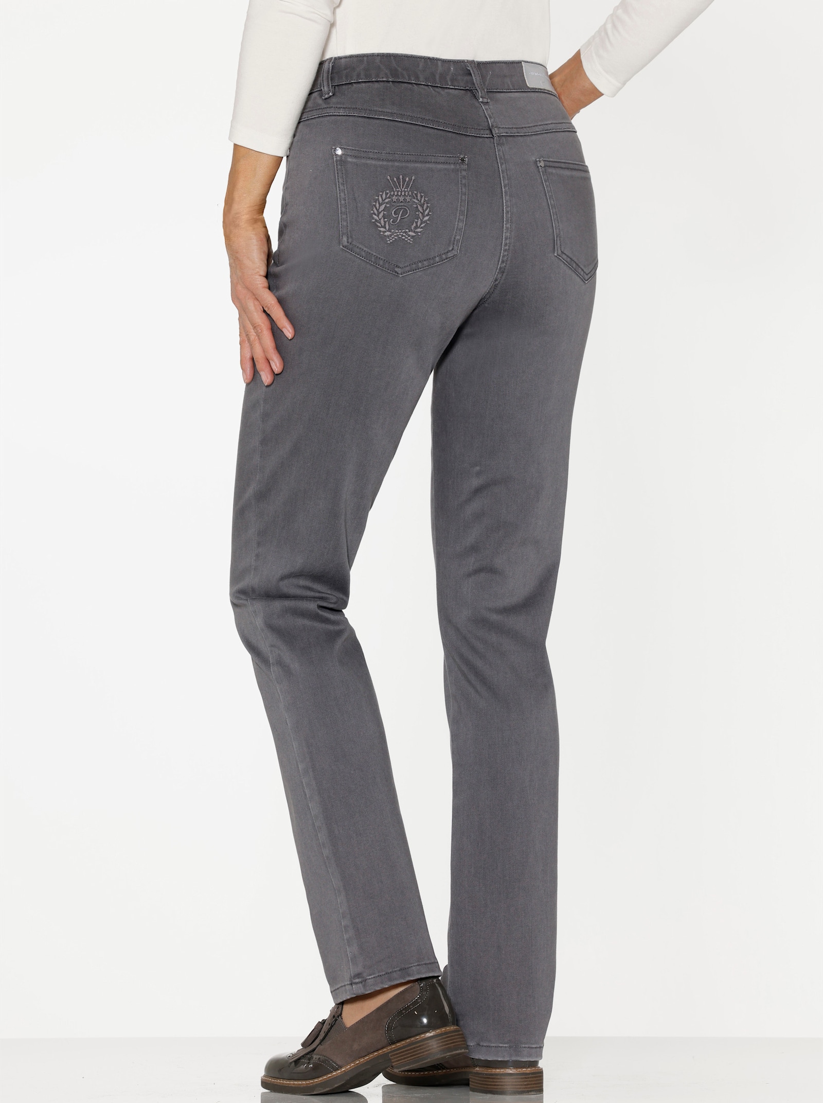 CREATION L PREMIUM 5-pocketjeans met comfortband - stone-grey-denim