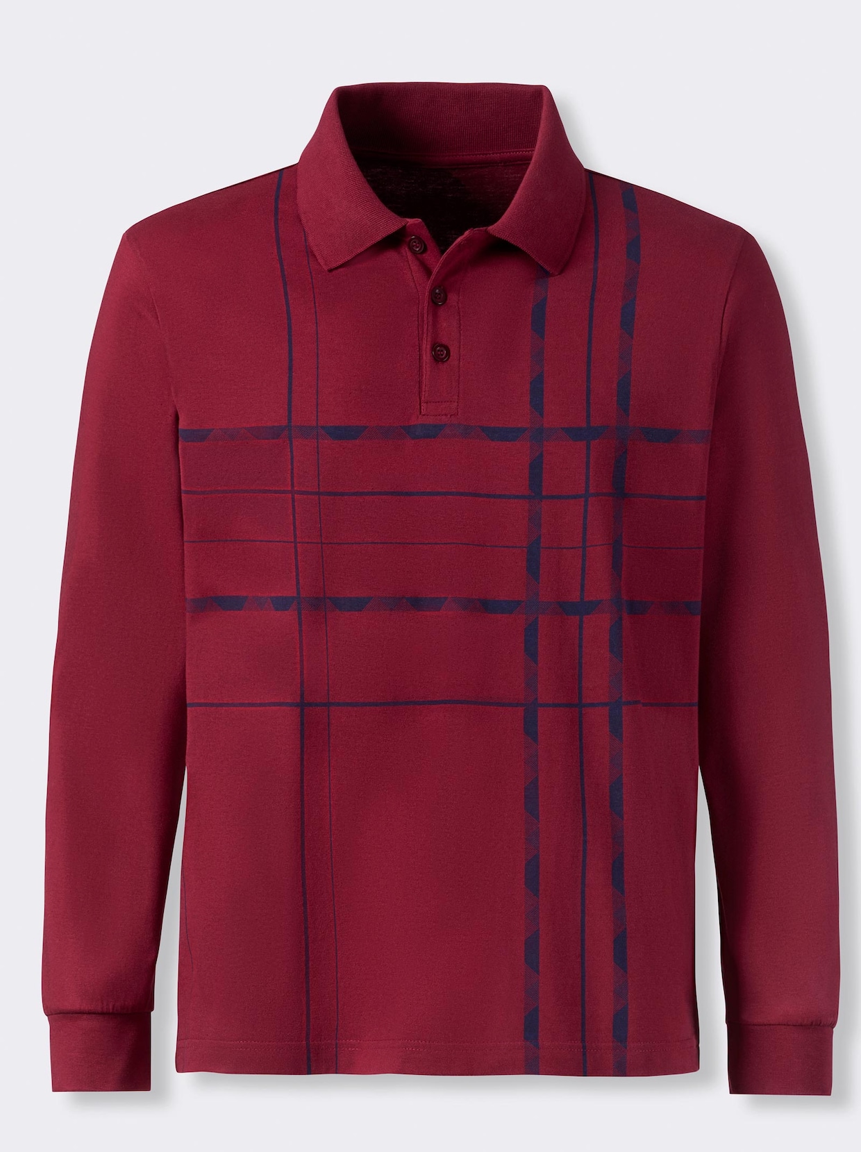 Poloshirt - dunkelrot-gemustert
