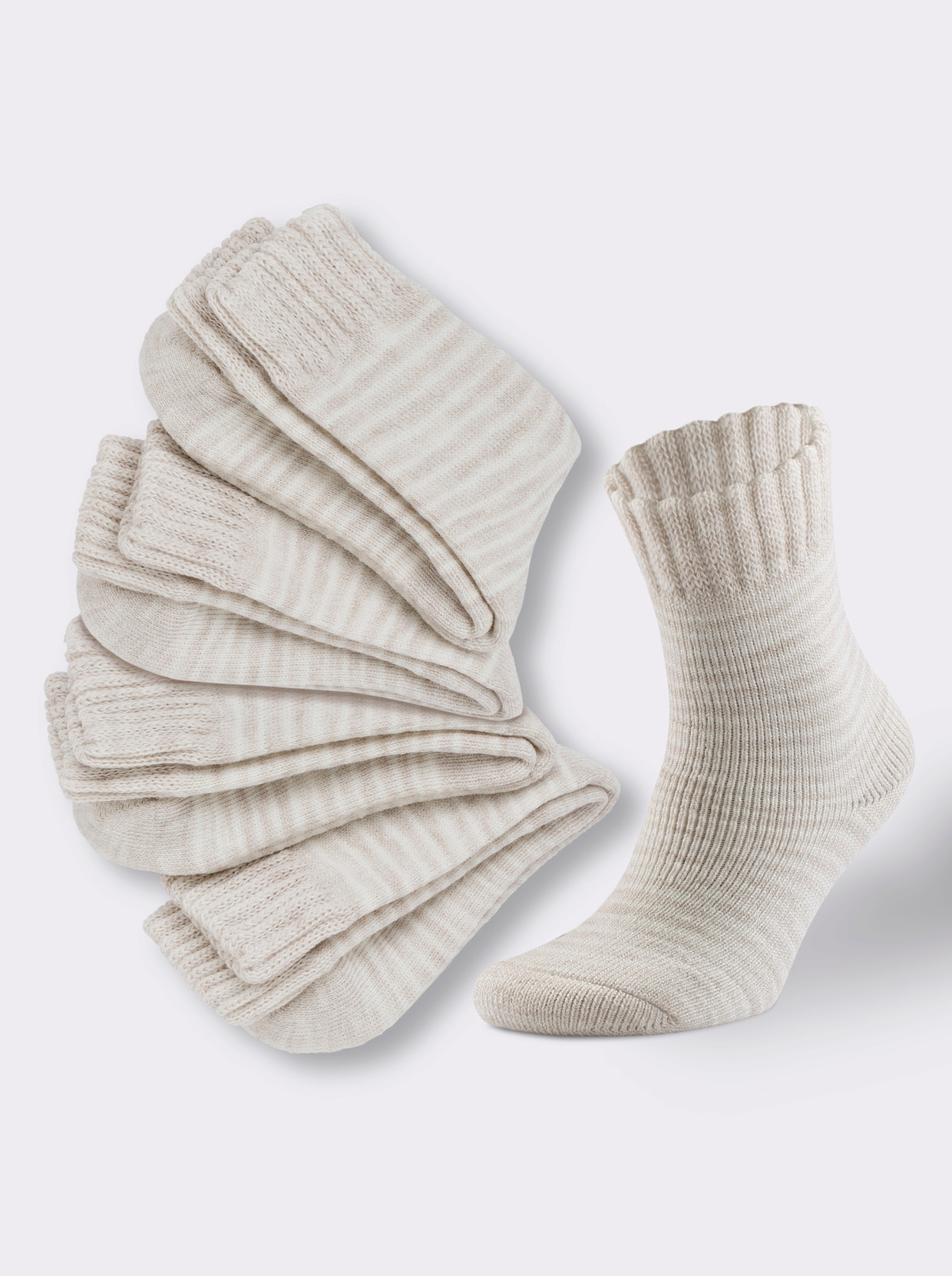 wäschepur Damen-Socken - sand-ecru-gestreift