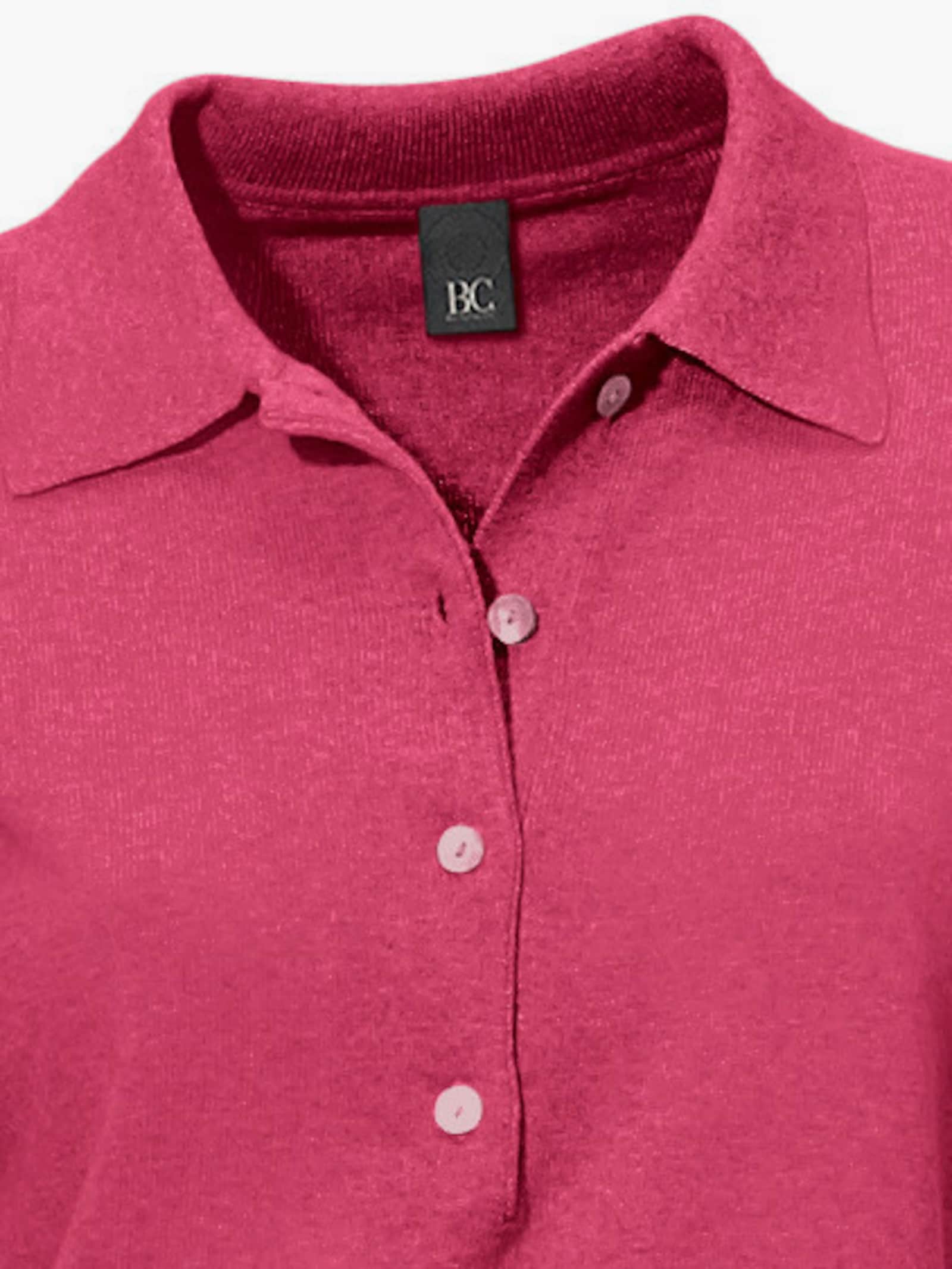 heine Polopullover mit Knopfleiste - pink