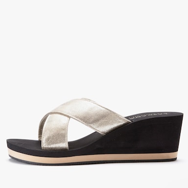 LASCANA Mules de bain - noir-couleur doré