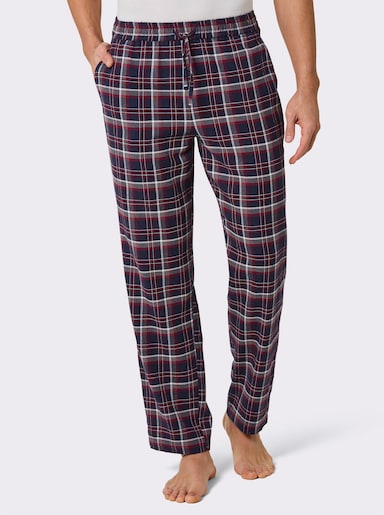 wäschepur men Hose lang - marine-dunkelrot-kariert