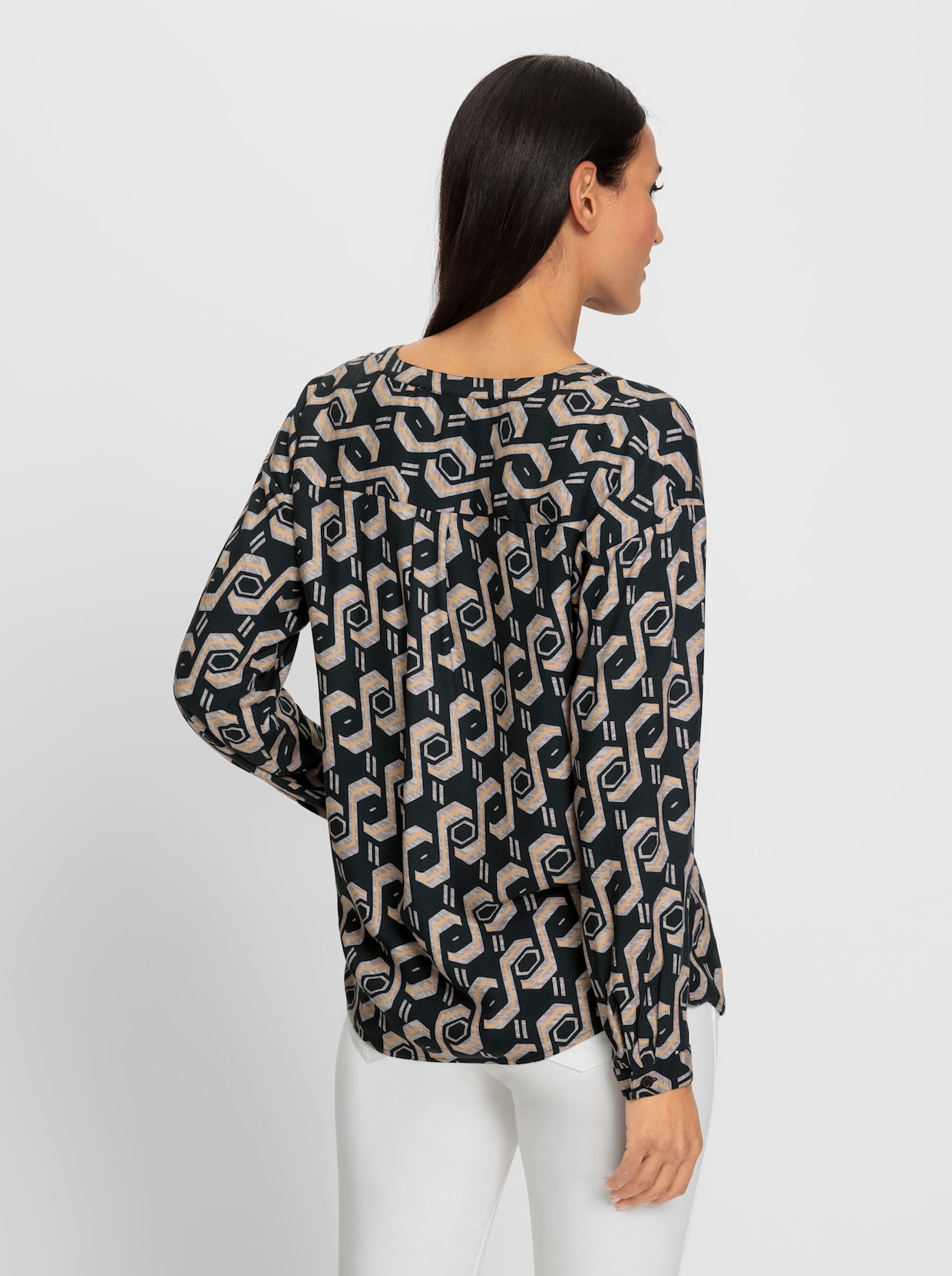 heine Blouse met lange mouwen - zwart geprint