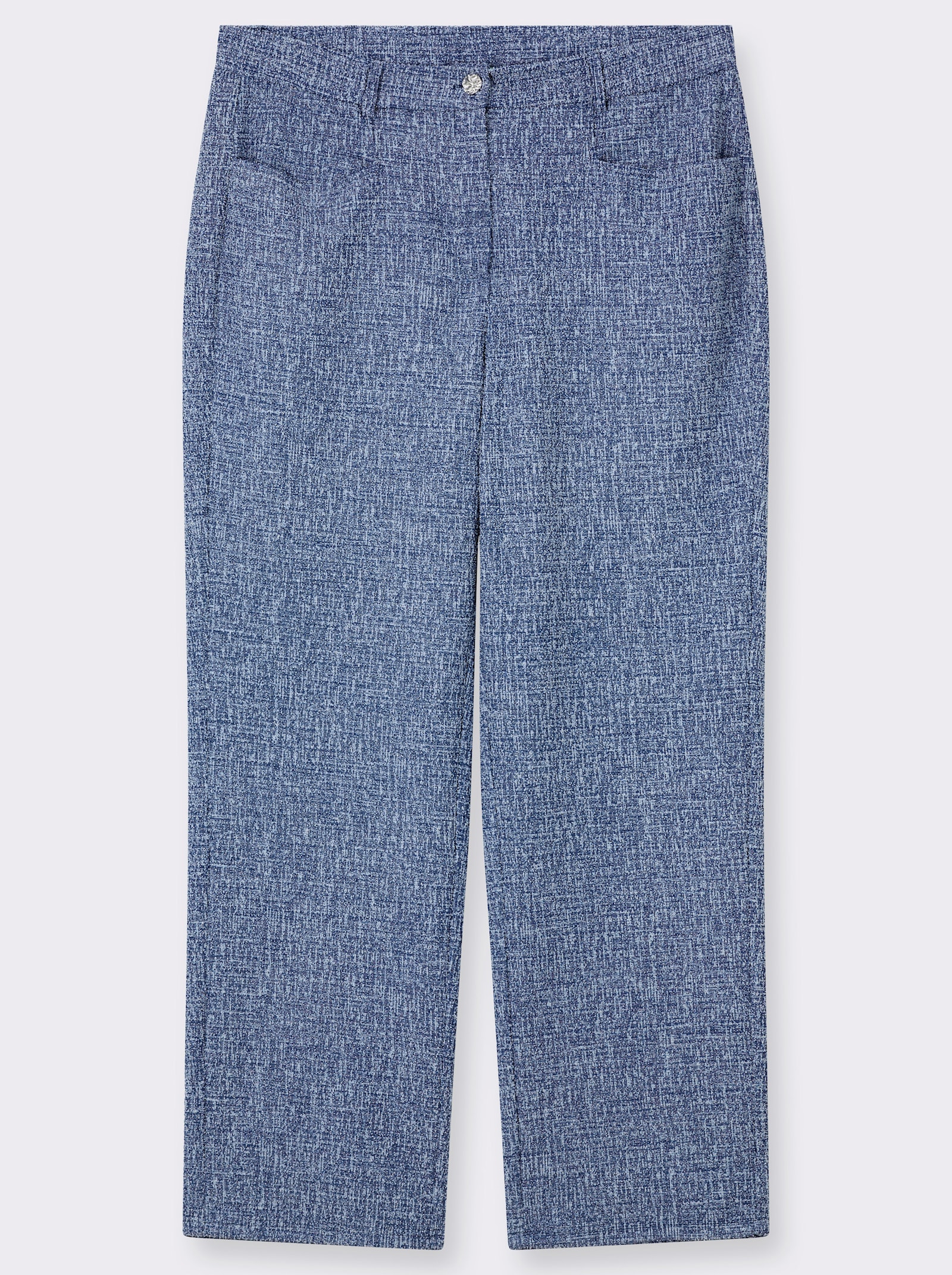 sheego Jerseyhose aus weichem Bouclé - jeansblau