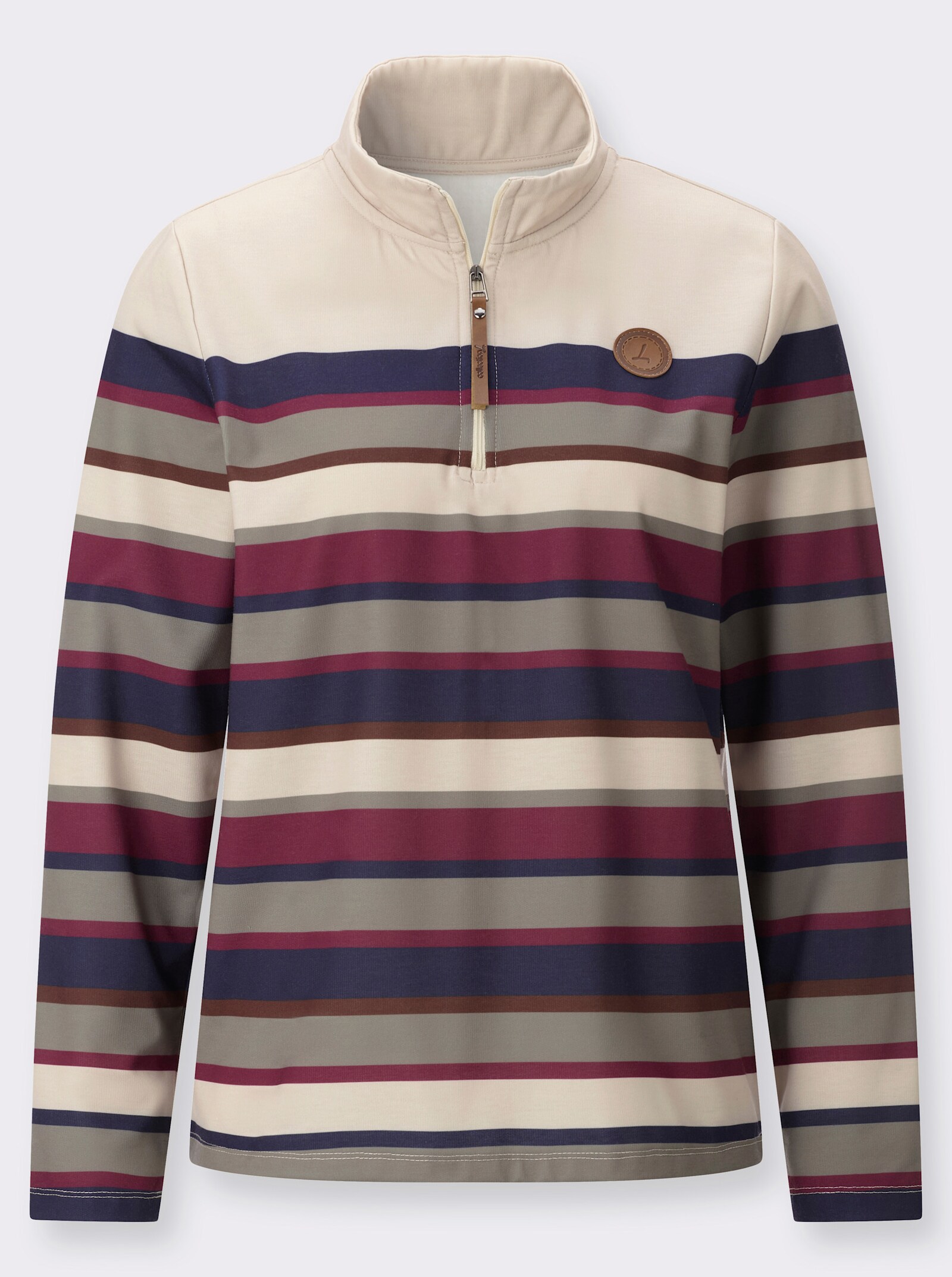 Sweatshirt im Ringeldessin - marine-sand-geringelt