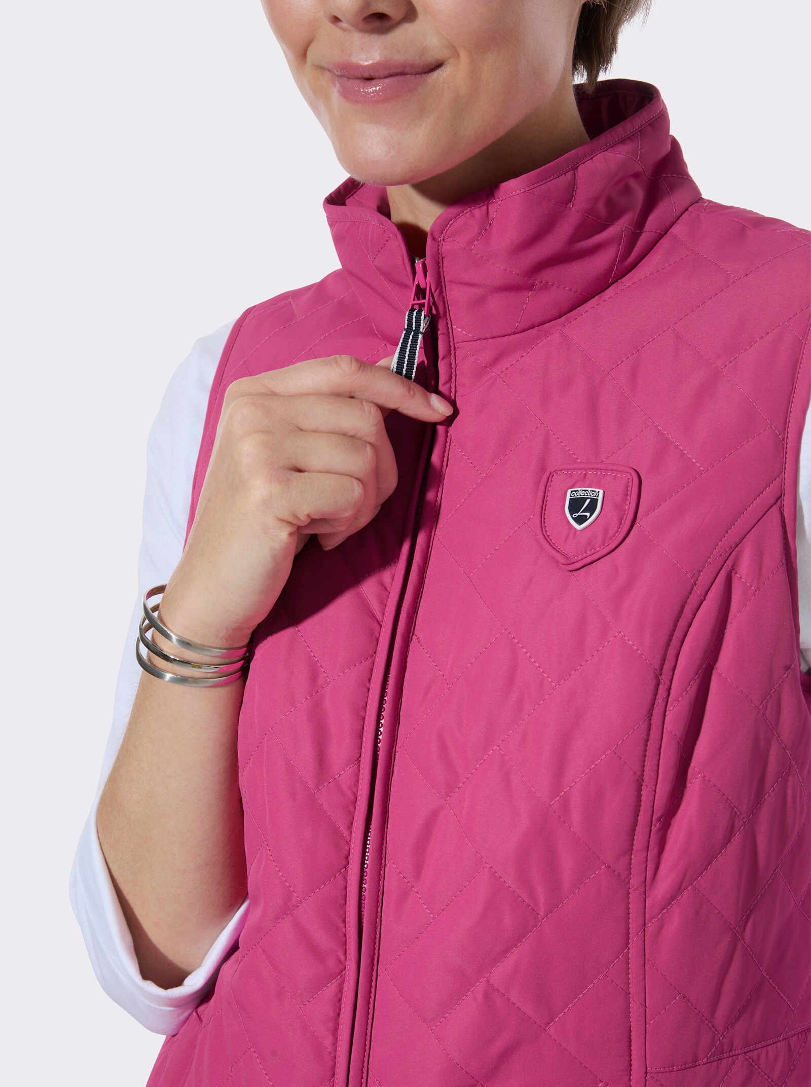 Steppweste mit Taillenbetonung - fuchsia