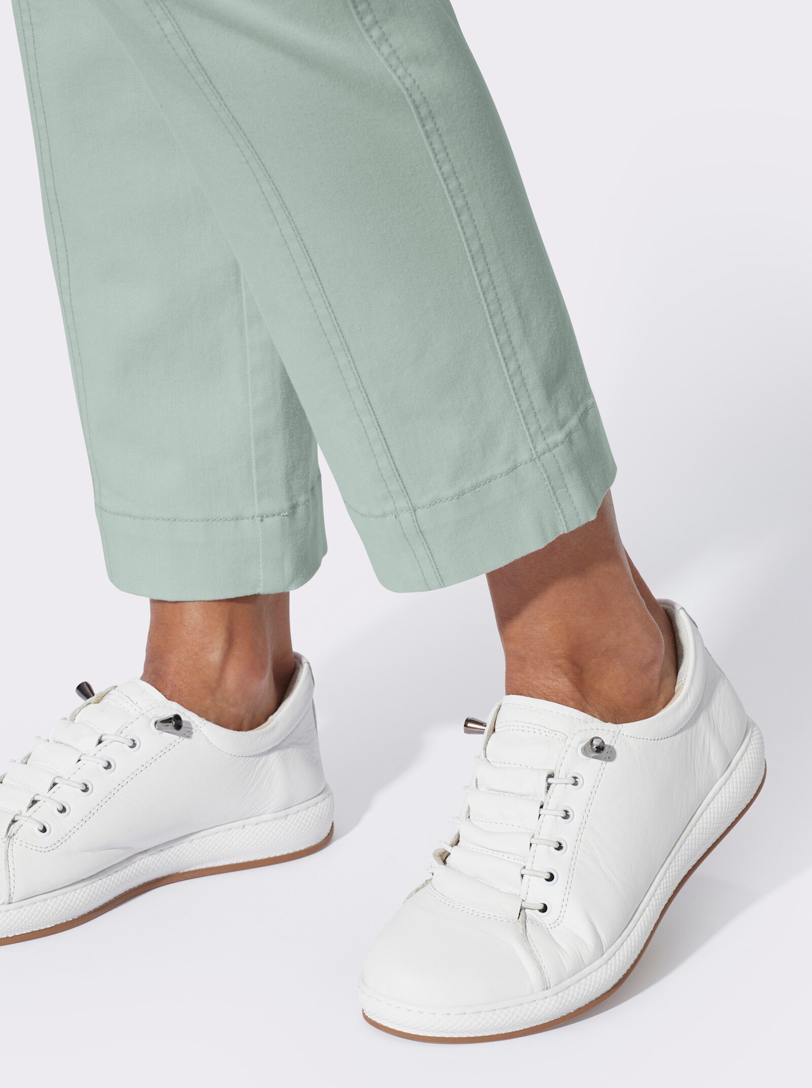 Stretch-Hose mit Teilungsnaht vorne - kalkmint