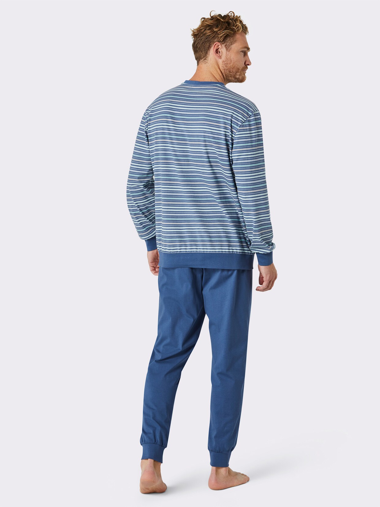 KINGsCLUB Pyjama - jeansblauw gestreept