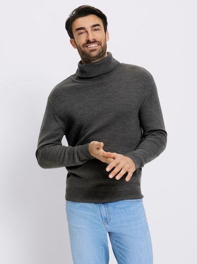 Catamaran Rollkragenpullover mit Wollanteil - graphit-meliert