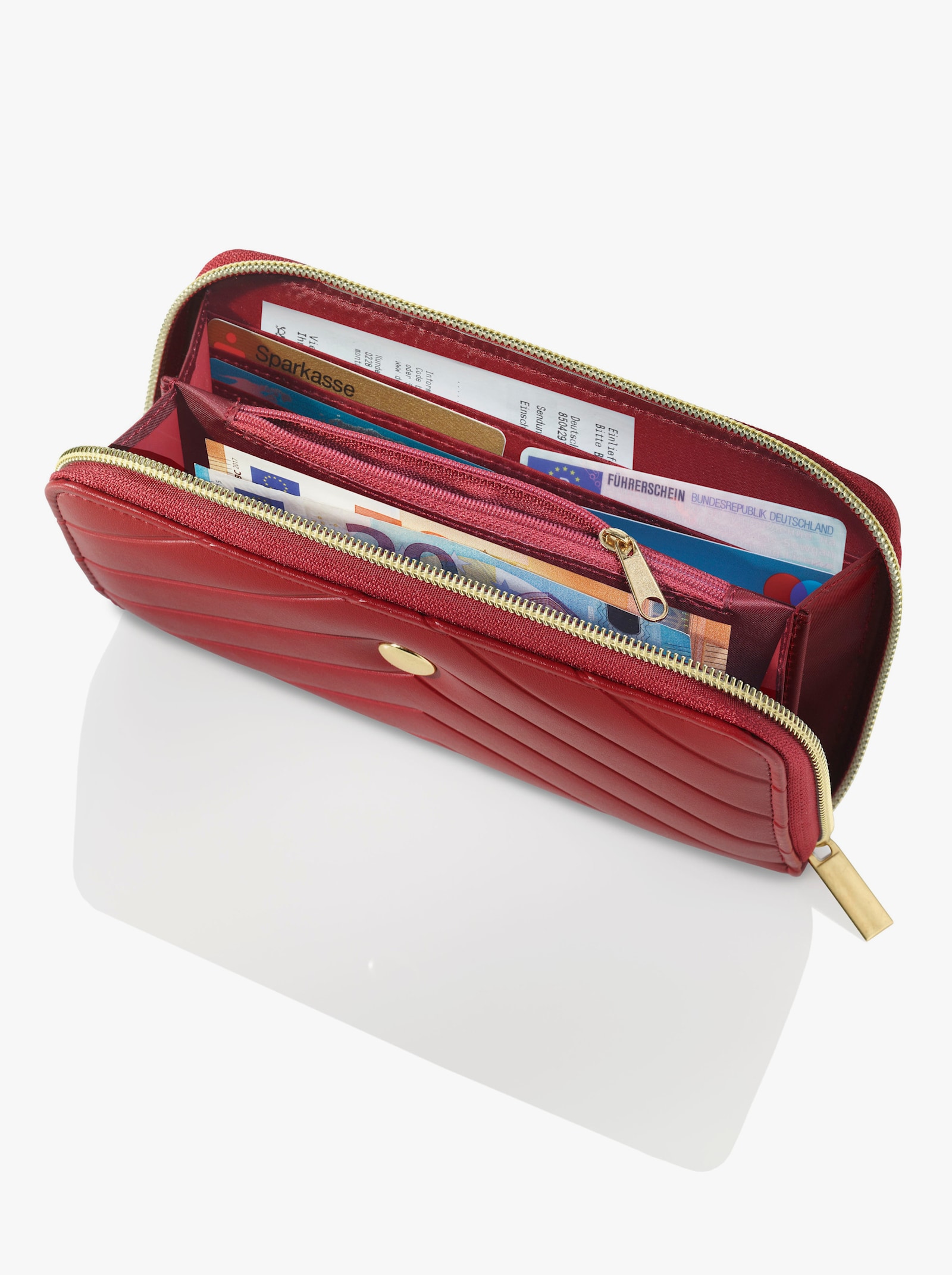 Rucksack und Geldbörse - bordeaux