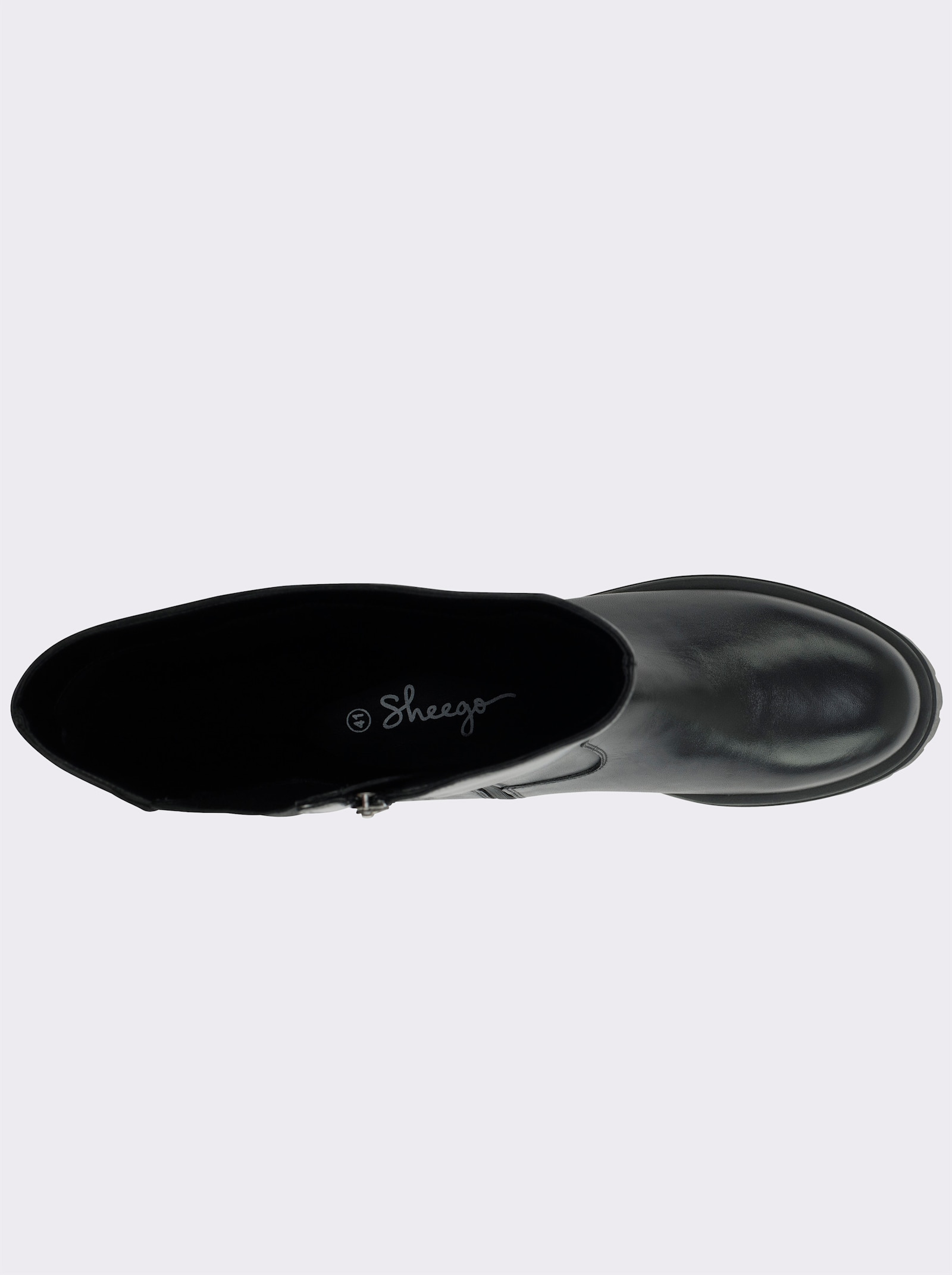 sheego Weitschaftstiefel aus Rindsleder - schwarz