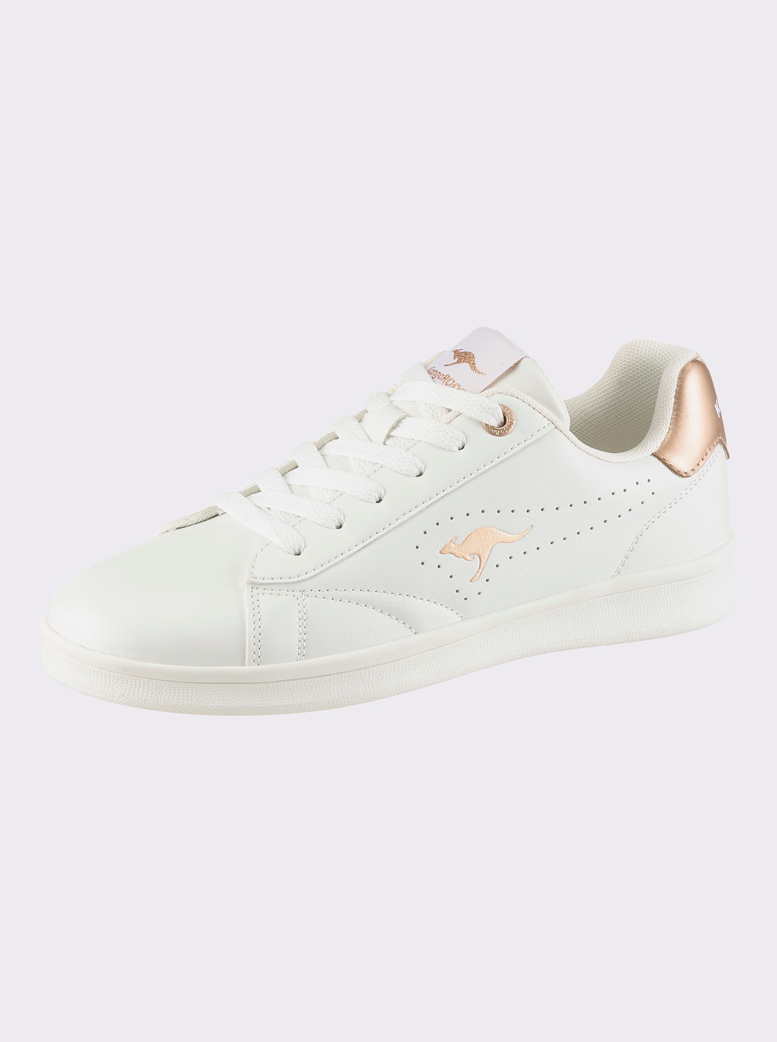 KangaROOS Sneaker aus Leder-Imitat, von KangaROOS - weiss-rosé