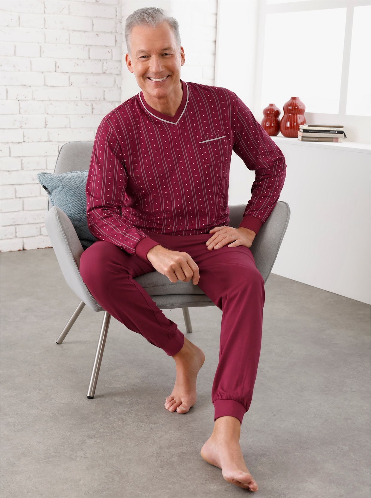 KINGsCLUB Pyjama - bordeaux geprint