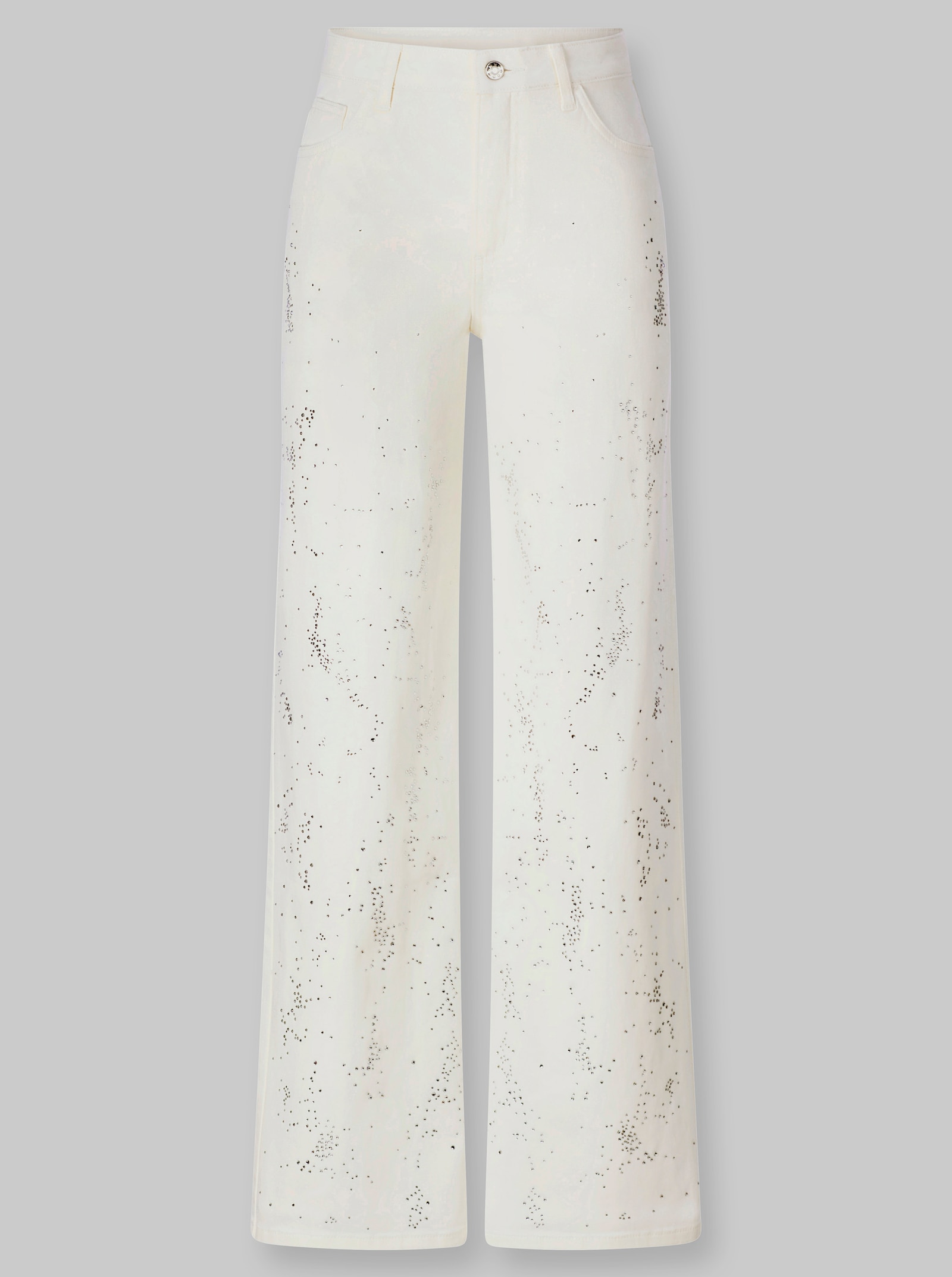 heine 5-Pocket-Jeans mit Glitzersteinchen - ecru