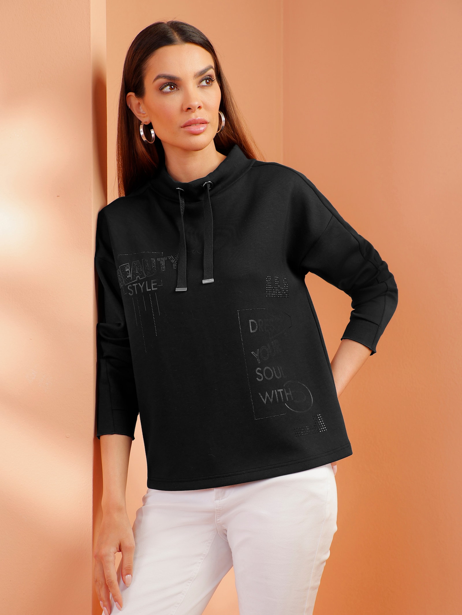 heine Sweatshirt met opschrift - zwart