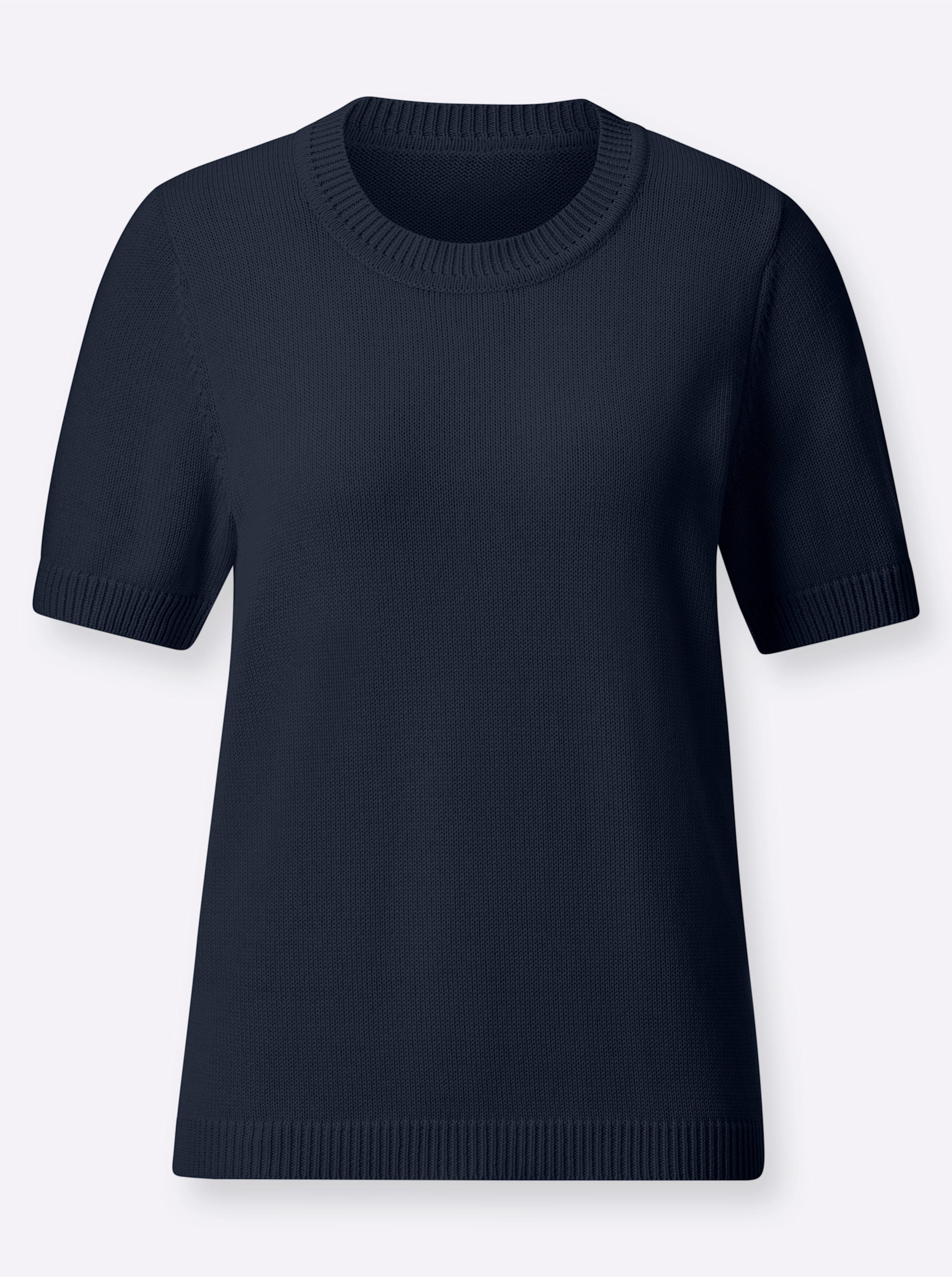 Sheego Damen Marine Kurzarmpullover - Bild 2