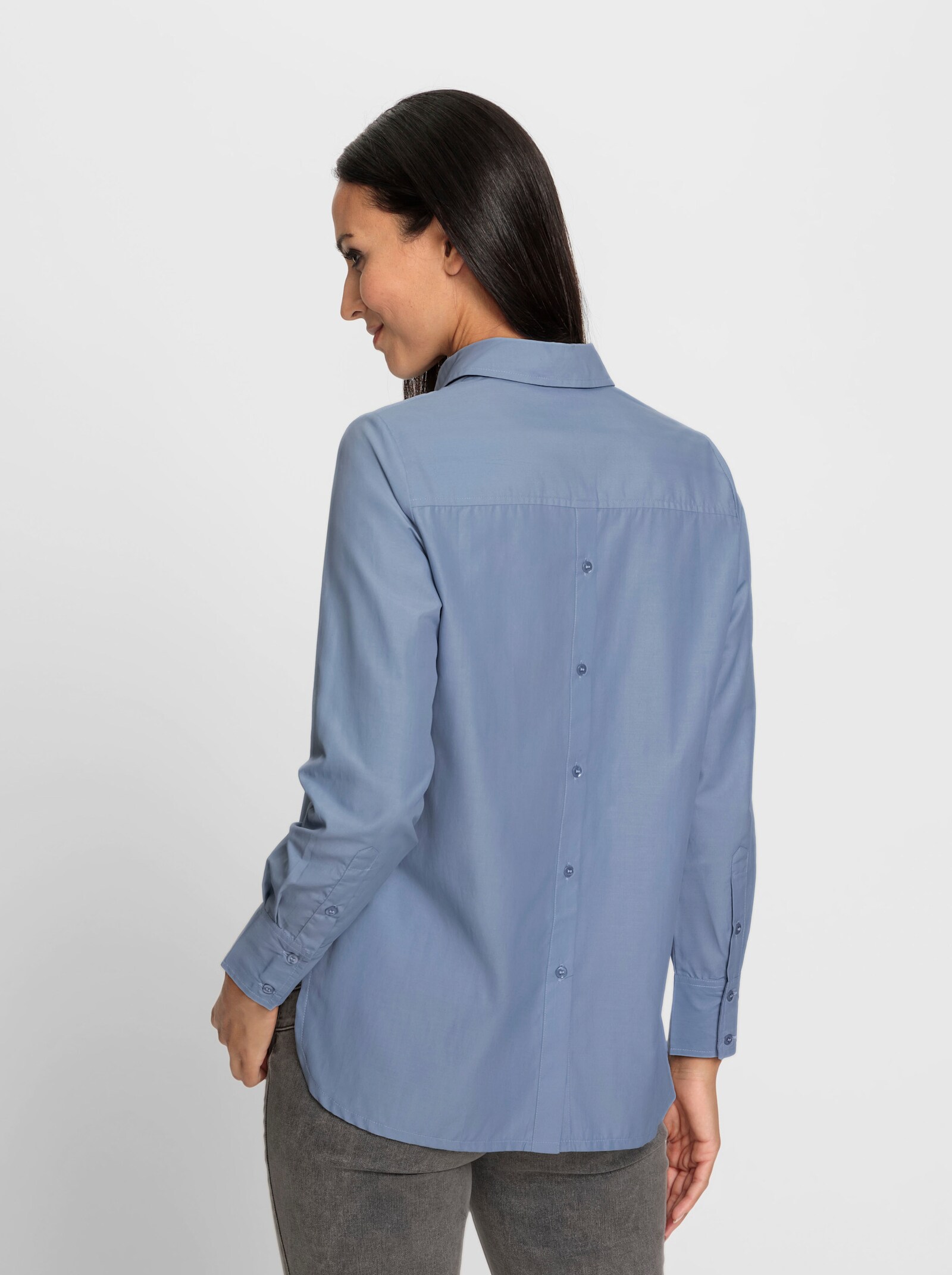 heine Klassische Bluse im Baumwoll-Mix - bleu