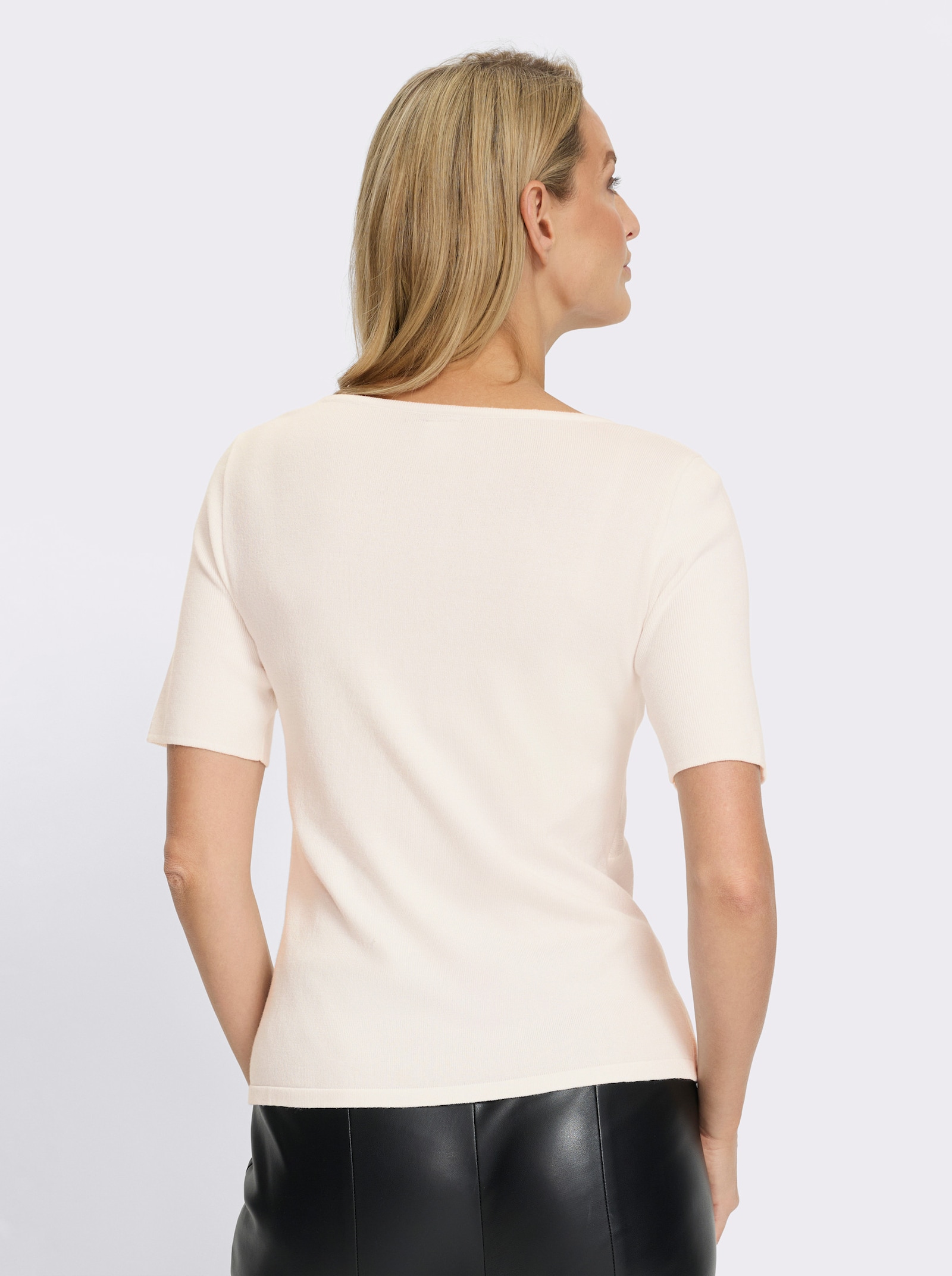 heine Feinstrickpullover mit Herz-Ausschnitt - ecru