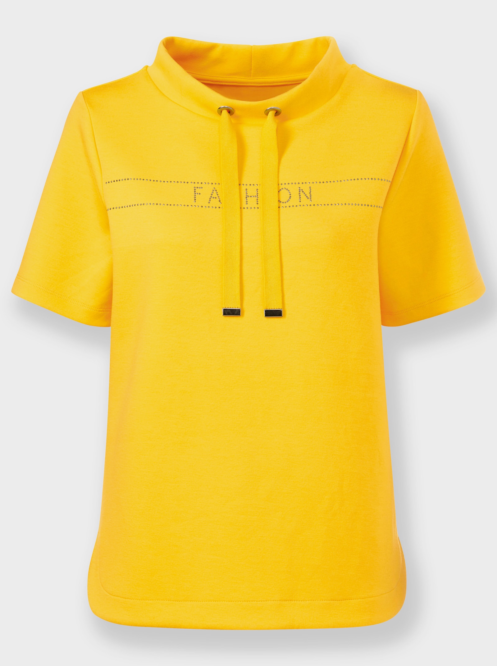 Sweatshirt mit abgerundeten Seitenschlitzen - sonnengelb