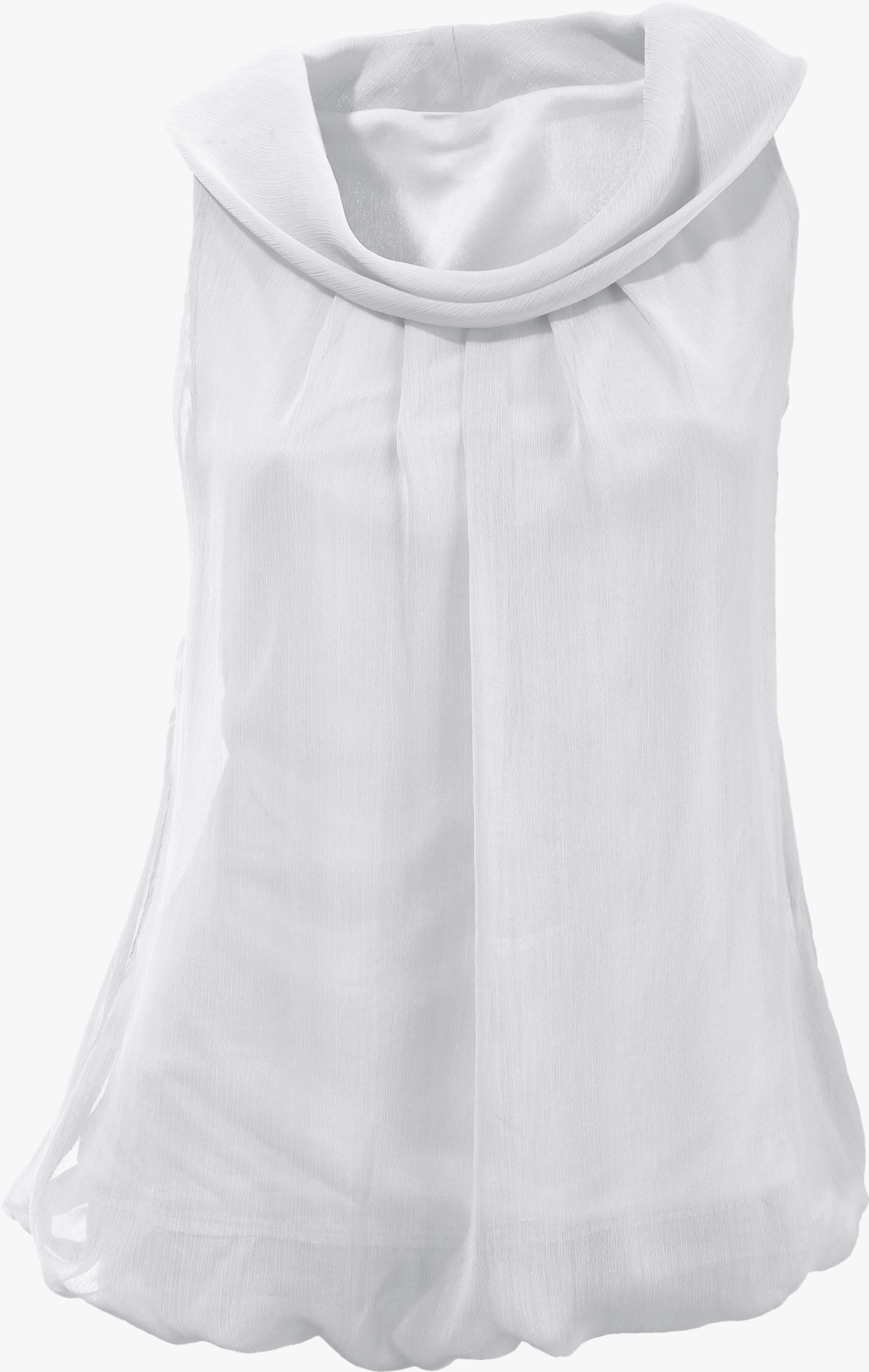 heine Blusentop mit Wasserfall-Ausschnitt - weiß