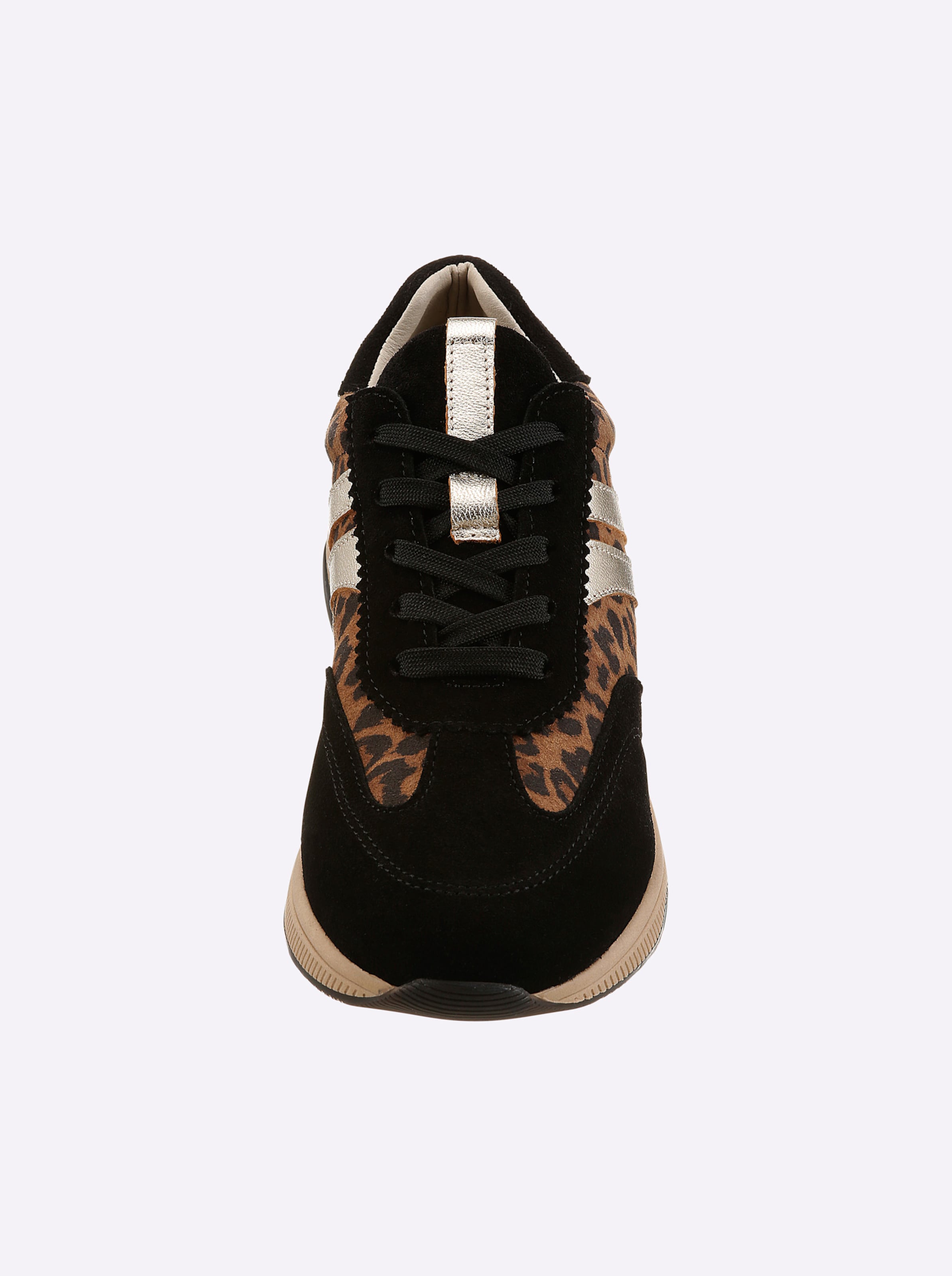 Heine Damen Schwarz Sneaker Gr. 39, Braun (, Leofarben), Glattleder, Leder, Rindsleder, Schuhe Sneaker - Bild 2